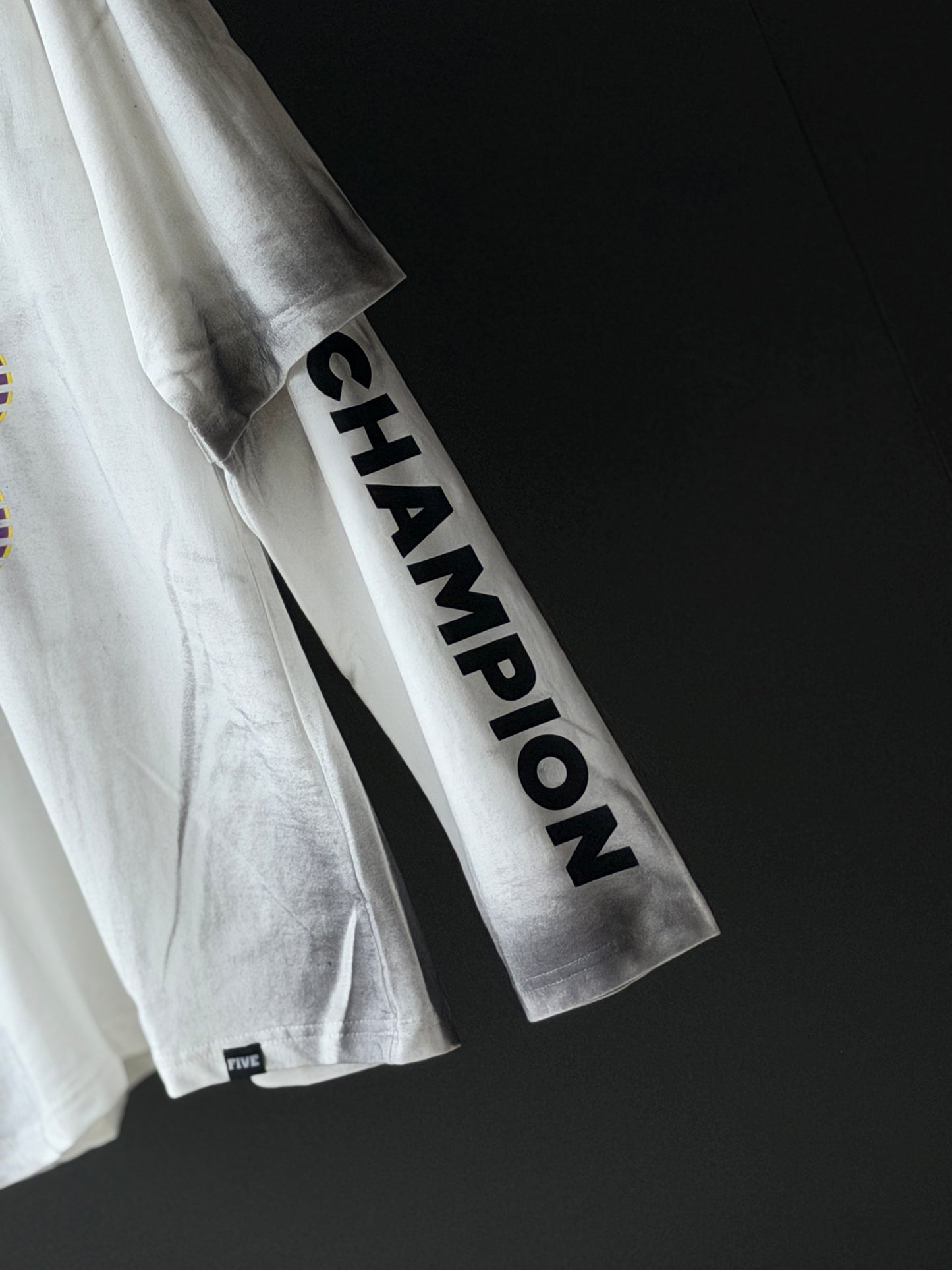 RACING SPRIT Drop-Shoulder Dr Sleeve Tee — Clean White, Built for Speed & Style