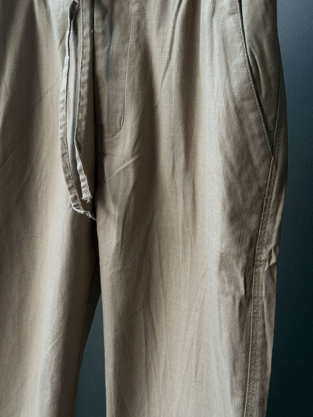 Ivory Cream  Linen Baggy Pants