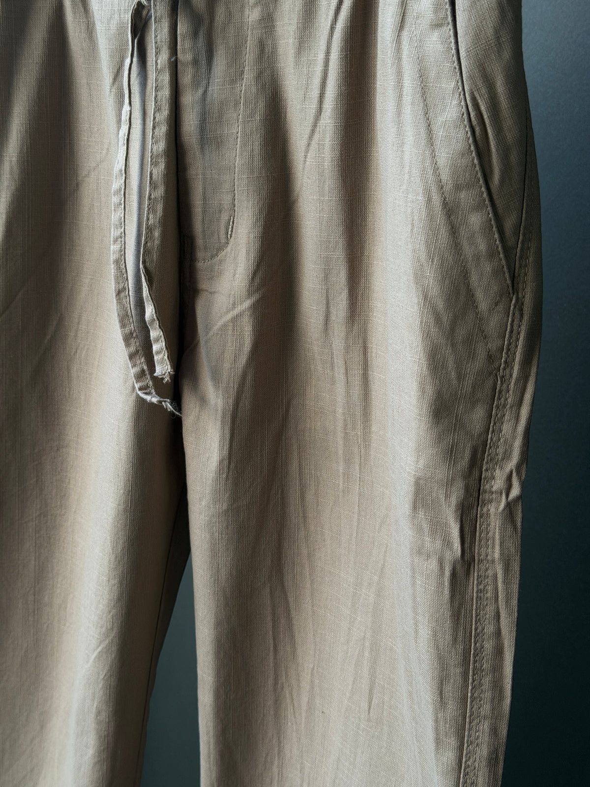 Ivory Cream  Linen Baggy Pants