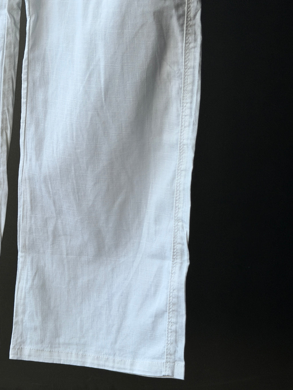 Arctic White Linen Baggy Pants