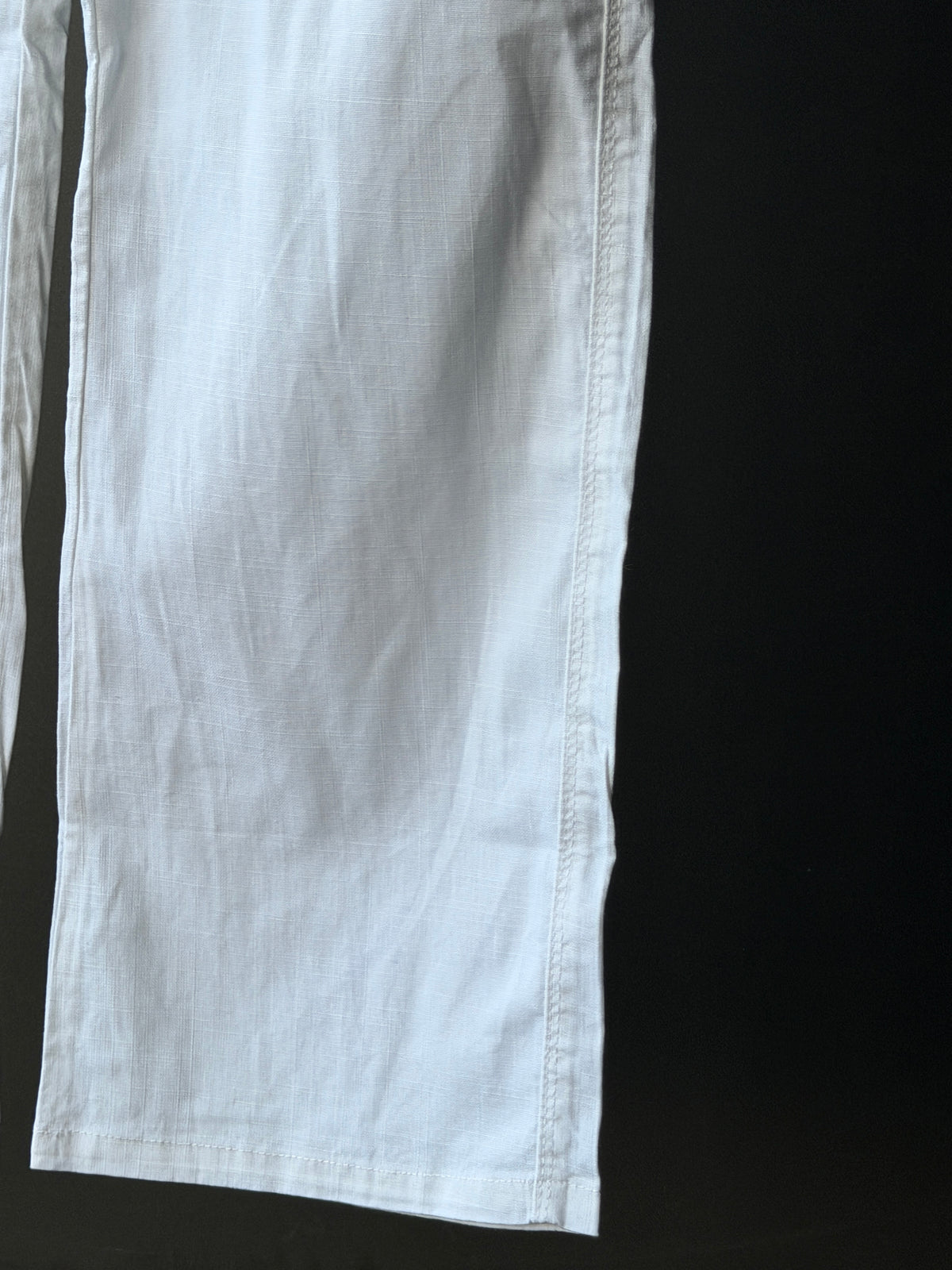 Arctic White Linen Baggy Pants