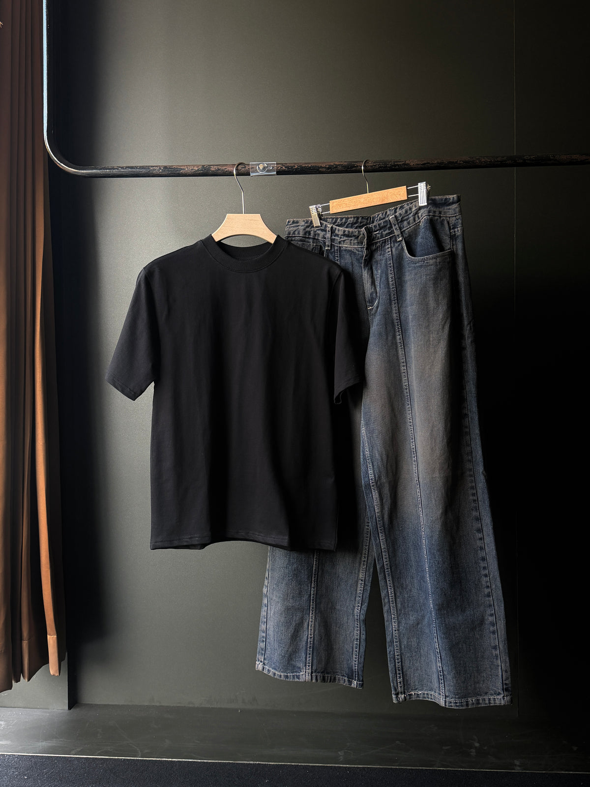 Black Forge Streetwear Combo FiveSleeve Tee & barrel baggy