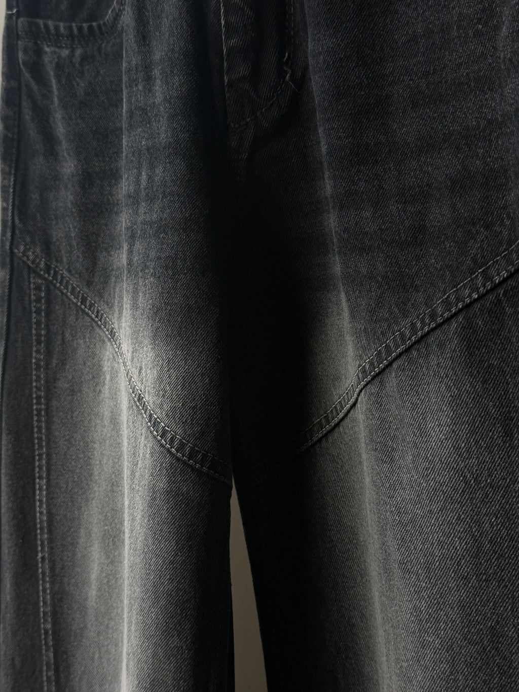 Coalframe Heavy Washed Panel Denim WideLeg Baggy Jn13/1