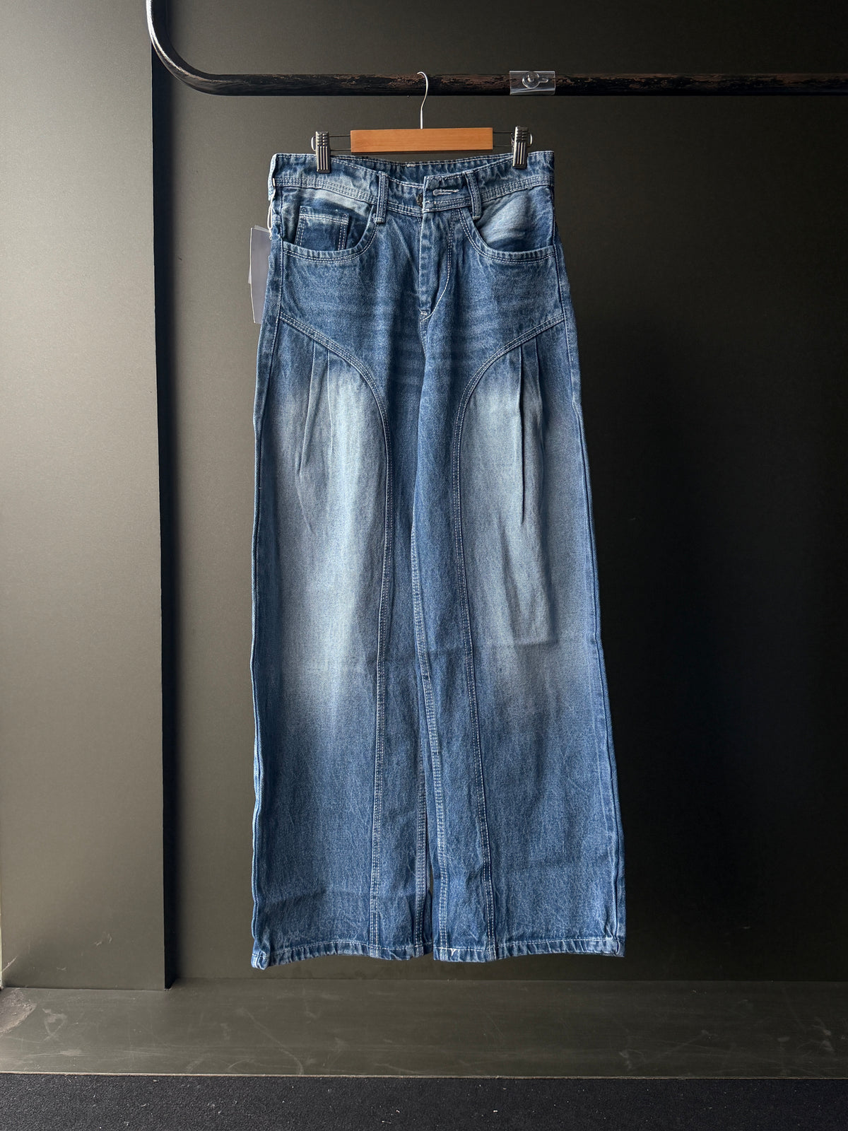 Splitforge Vintage Washed Panel Denim WideLeg BaggyJn13/4