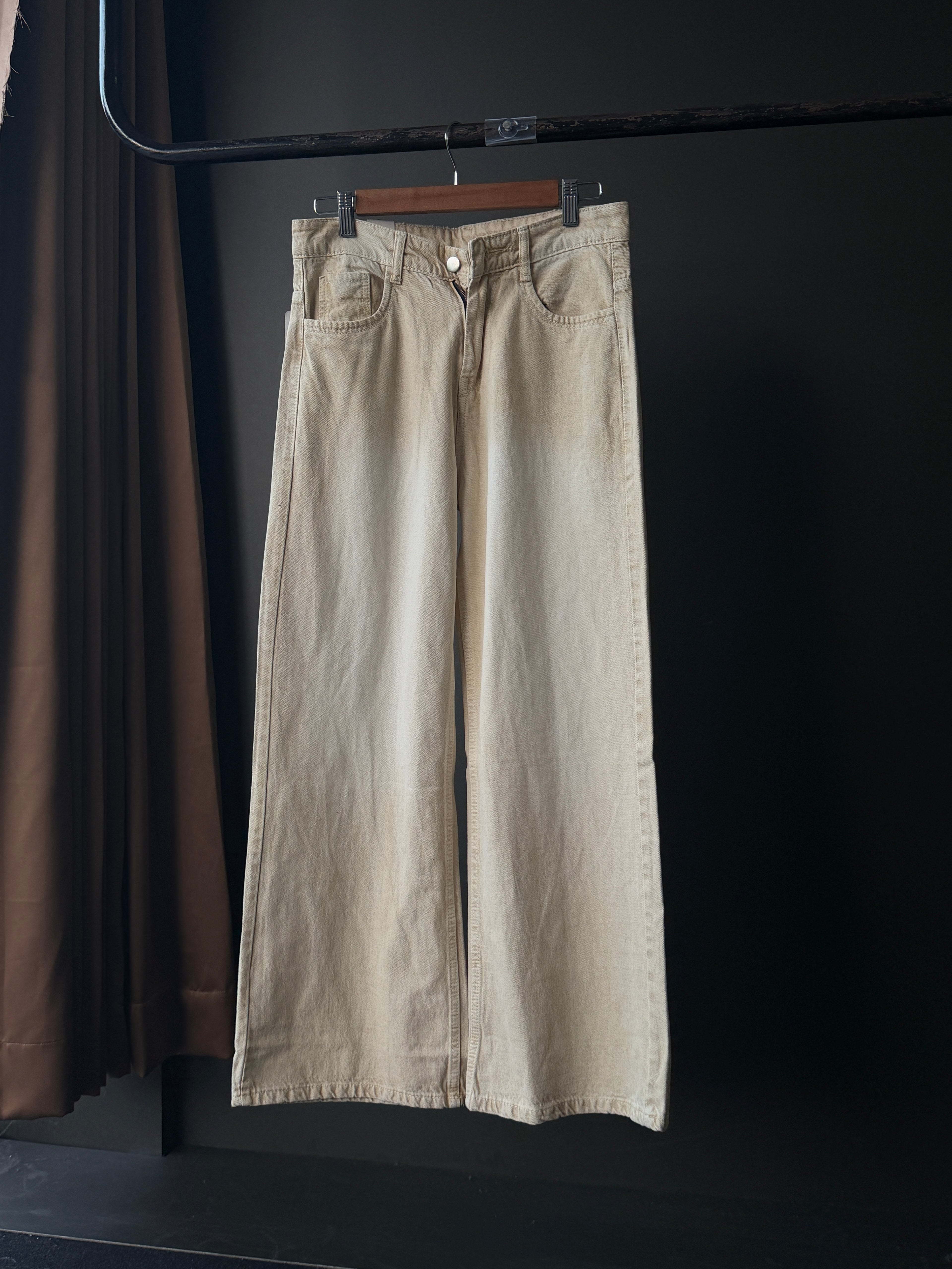 Orvyn Cream Washed Shade Denim WideLeg Baggy Jn10/6