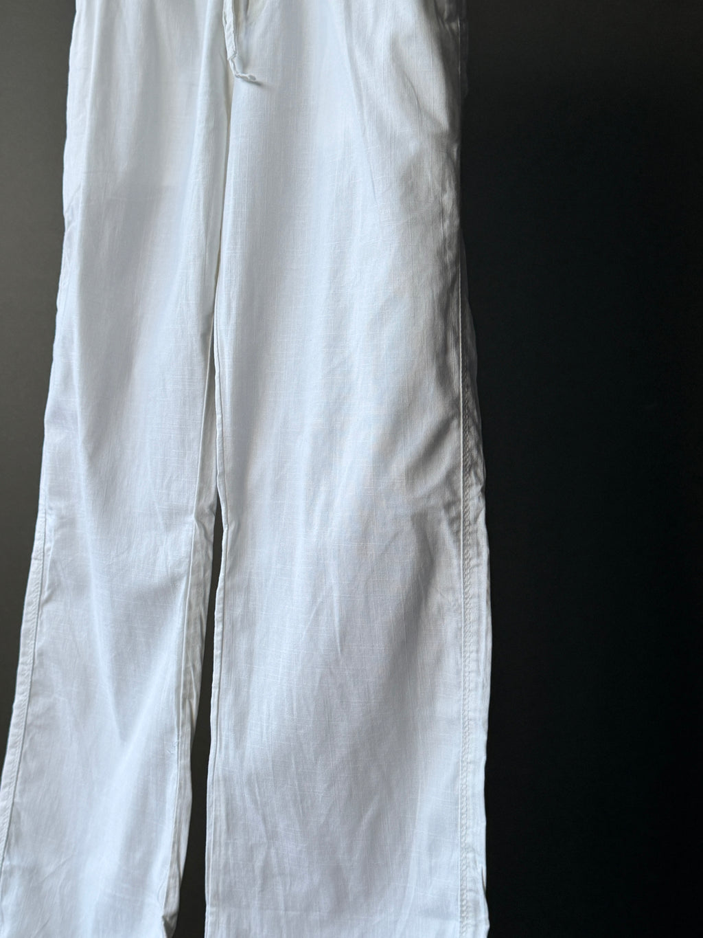 Arctic White Linen Baggy Pants