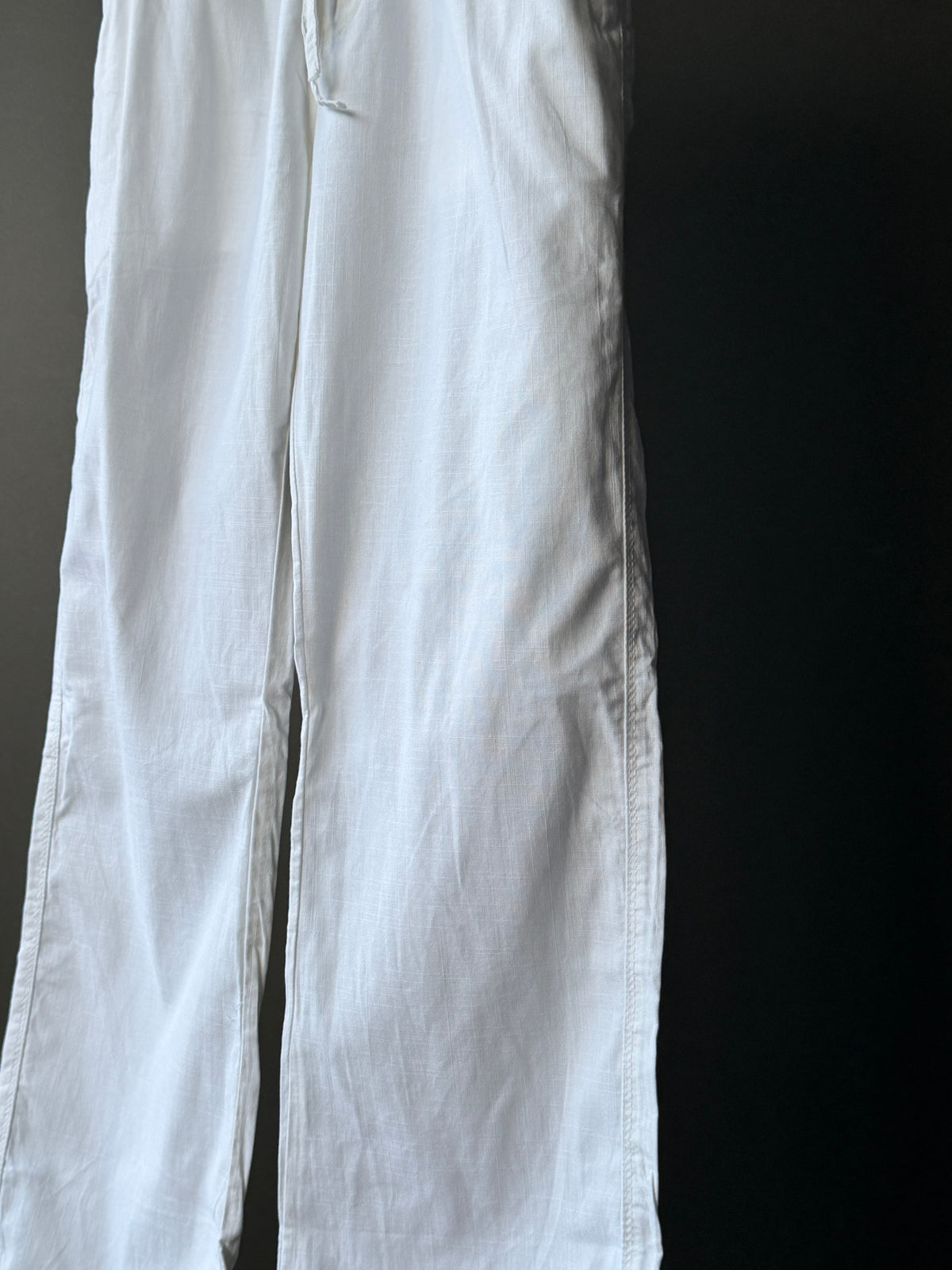 Arctic White Linen Baggy Pants