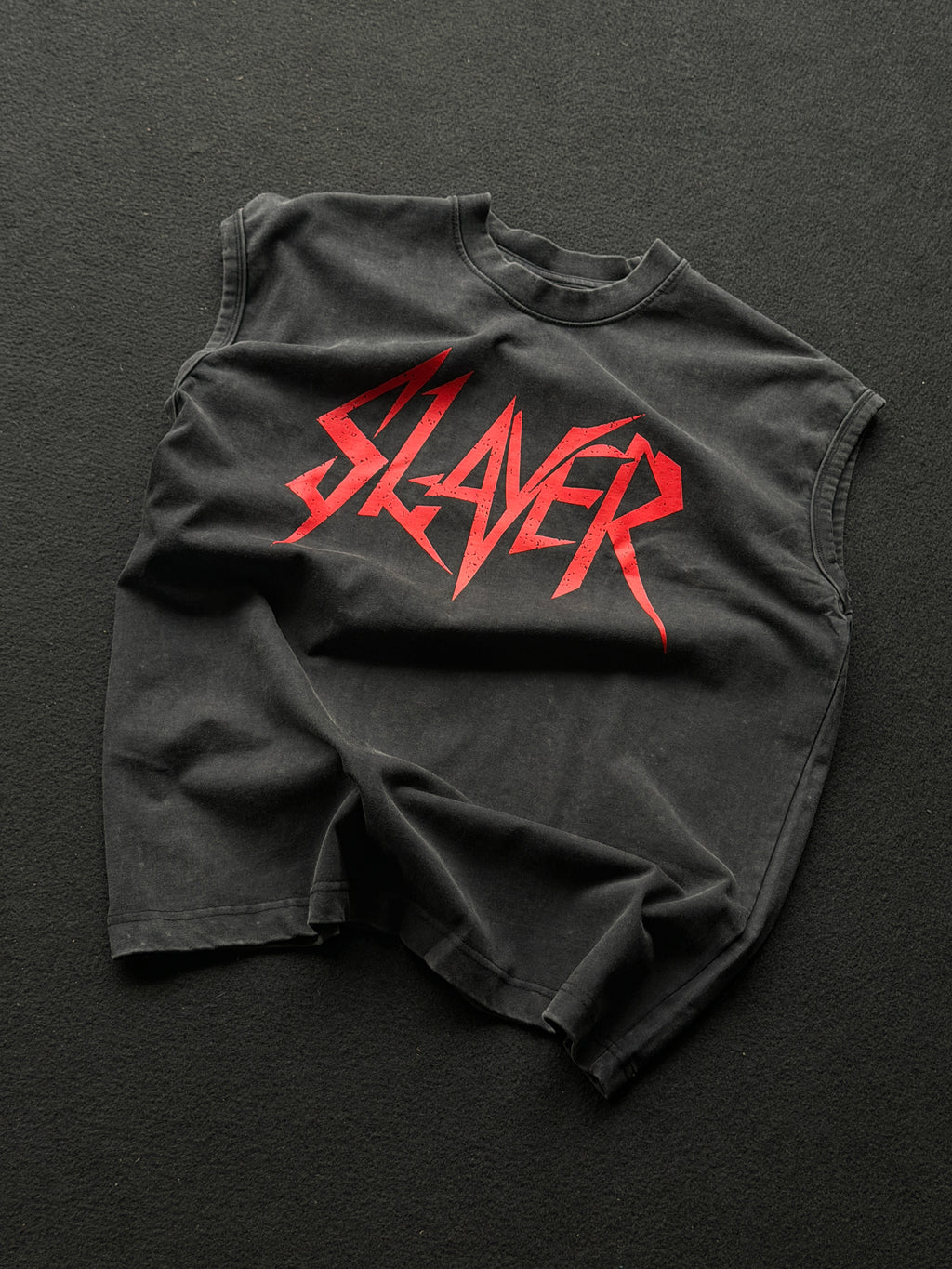 Minimel Project Slayer Frontprint Acid Wash Sleeveless Tshirt