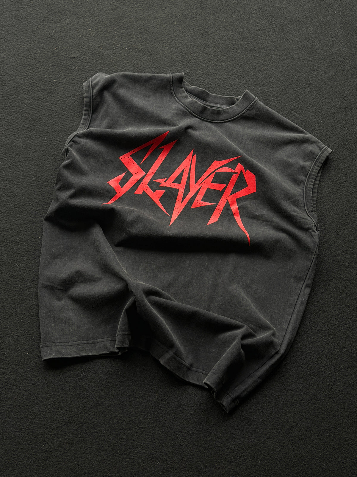 Minimel Project Slayer Frontprint Acid Wash Sleeveless Tshirt