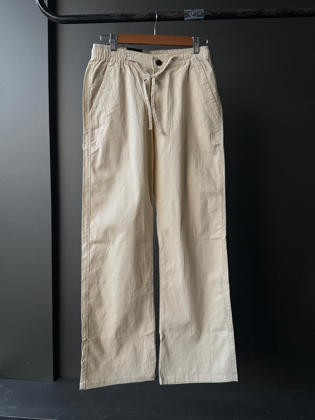 Ivory Cream  Linen Baggy Pants