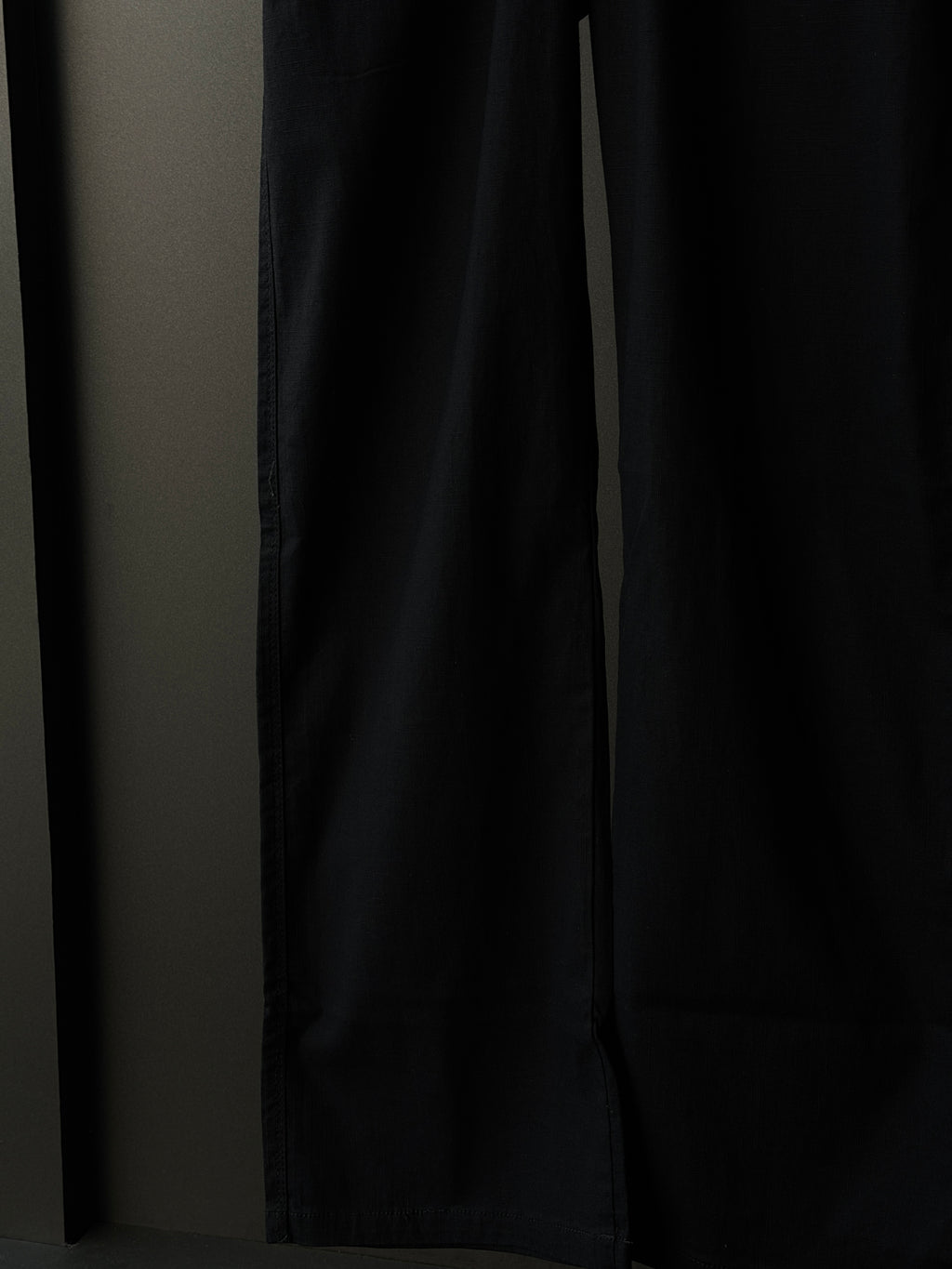 Onyx Black Linen Baggy Pants