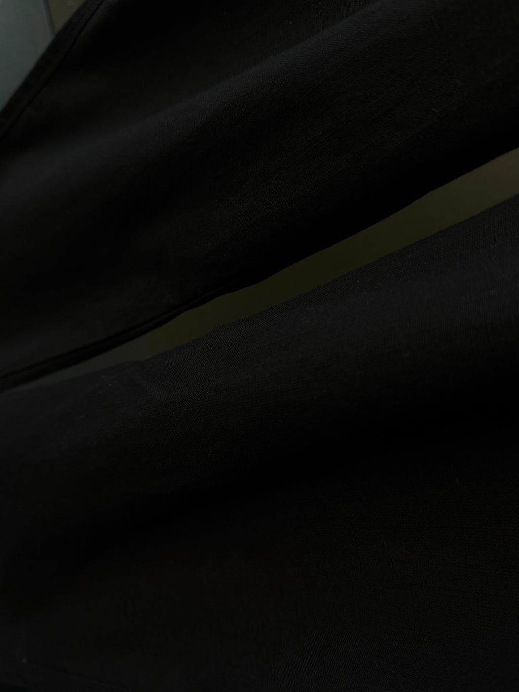 Onyx Black Linen Baggy Pants