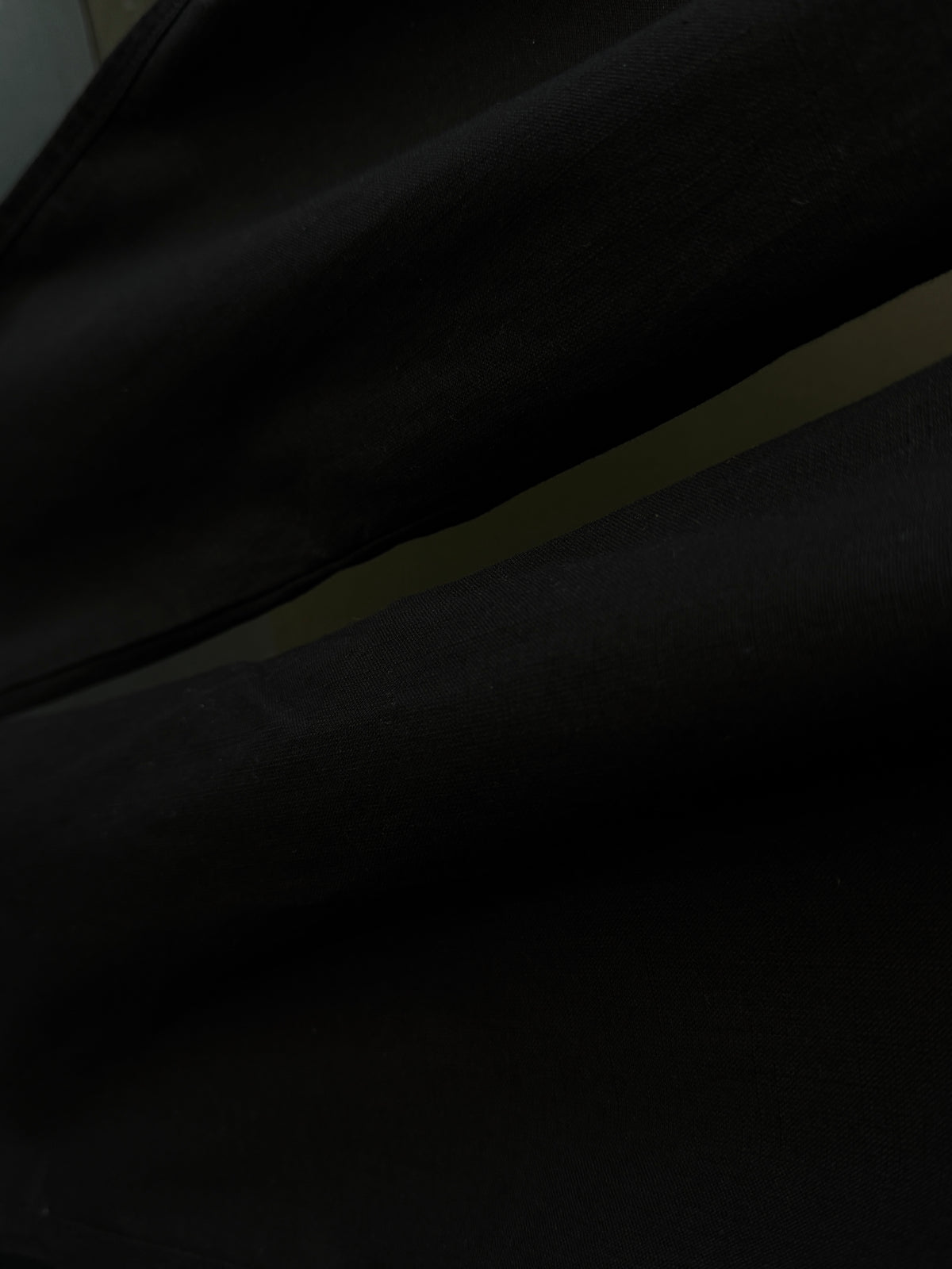 Onyx Black Linen Baggy Pants