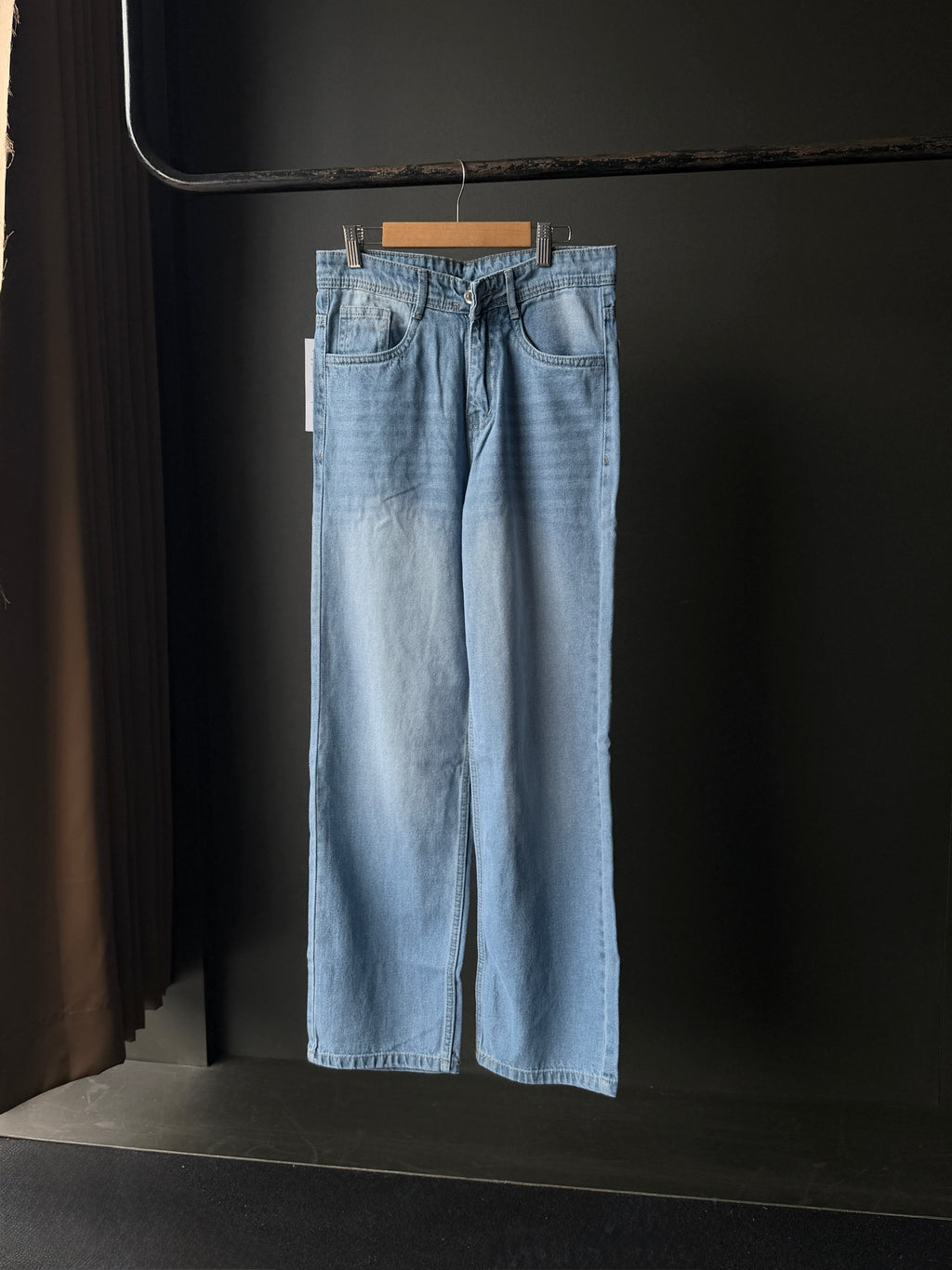 Concrete Blue Whisker Shaded Denim WideLeg Baggy