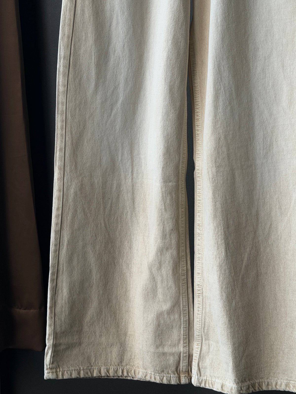 Orvyn Cream Washed Shade Denim WideLeg Baggy Jn10/6