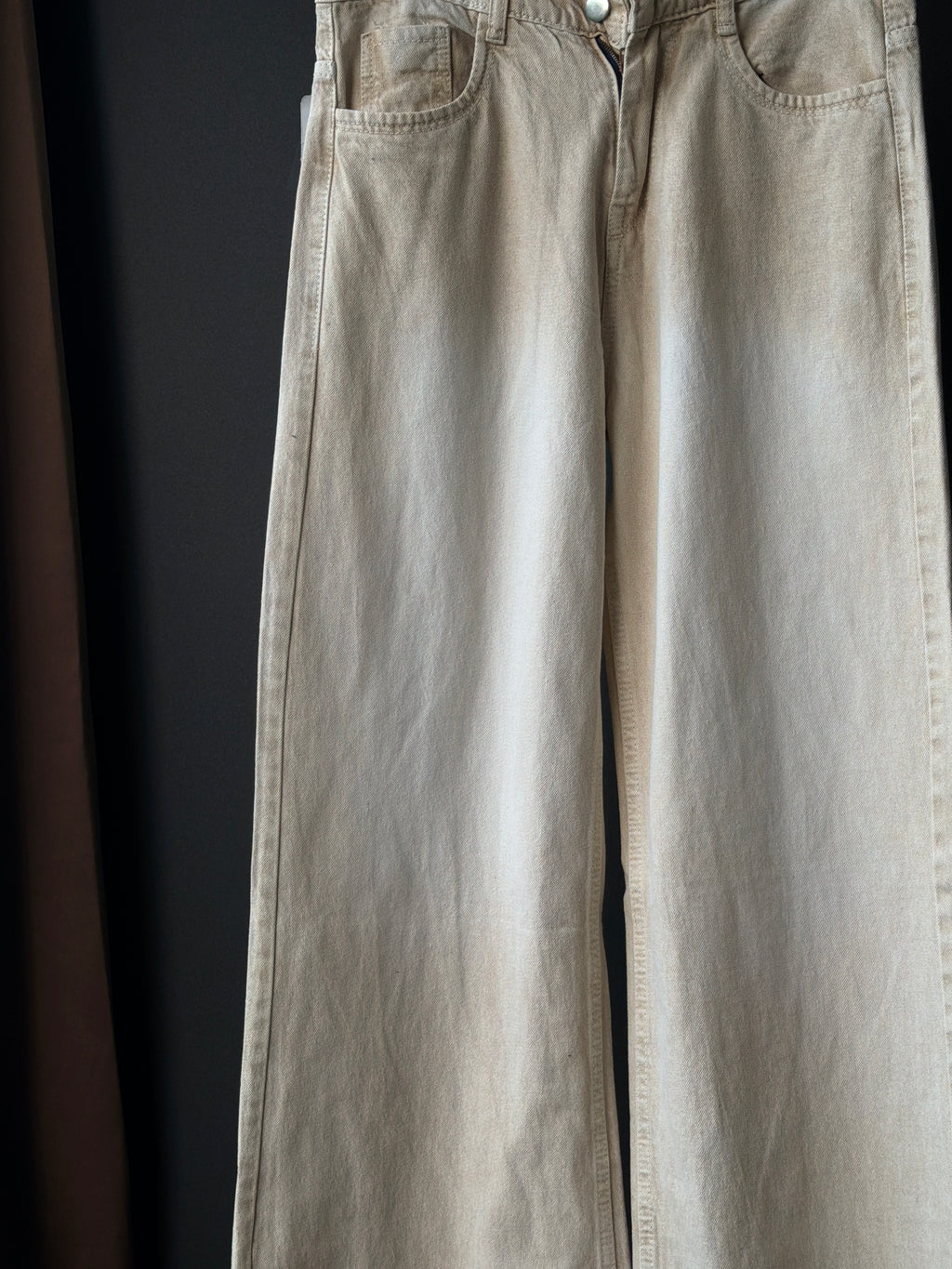 Orvyn Cream Washed Shade Denim WideLeg Baggy Jn10/6