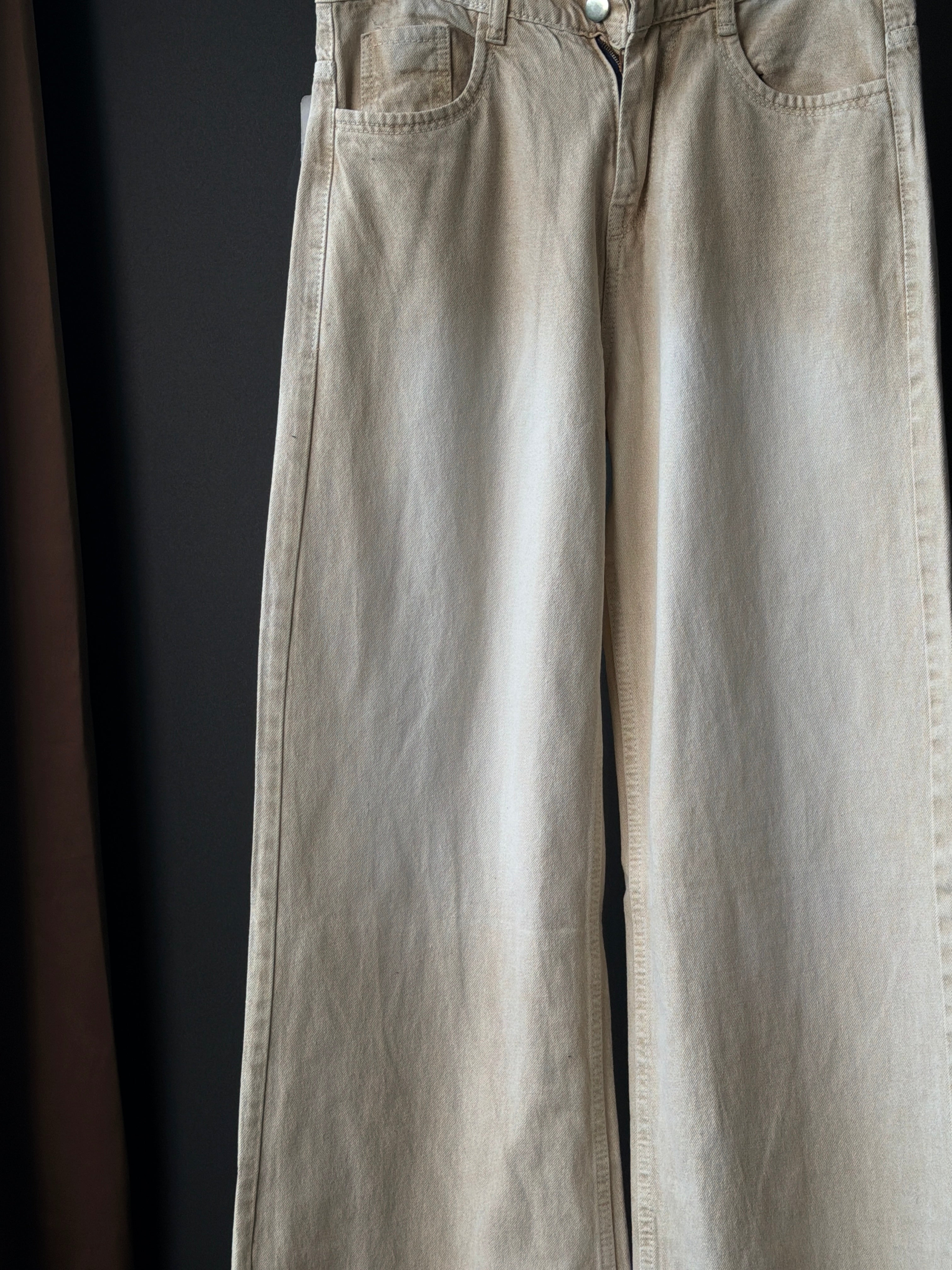 Orvyn Cream Washed Shade Denim WideLeg Baggy Jn10/6