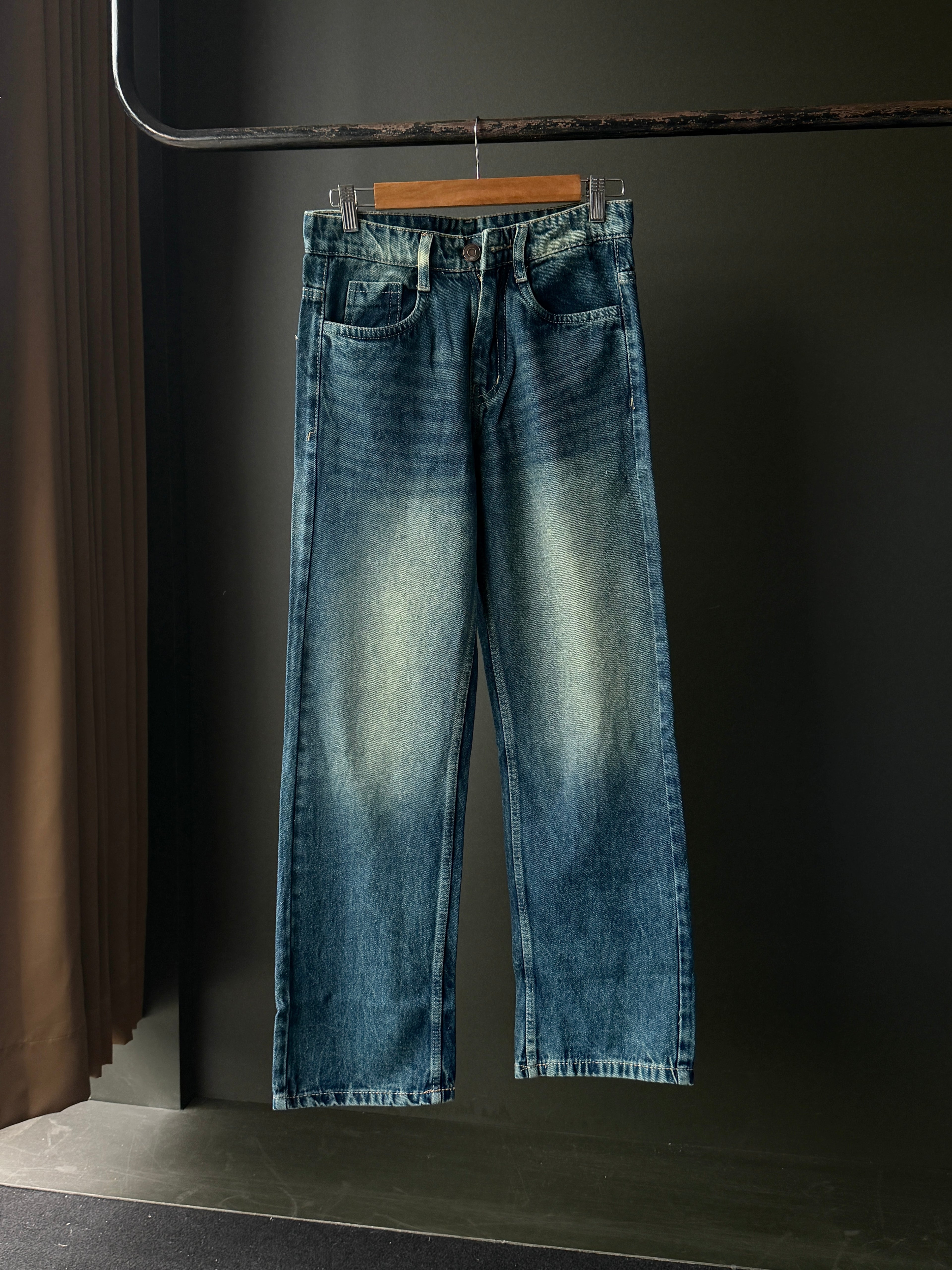Rogue Indigo Whisker Shaded Denim WideLeg Baggy Jn8/1