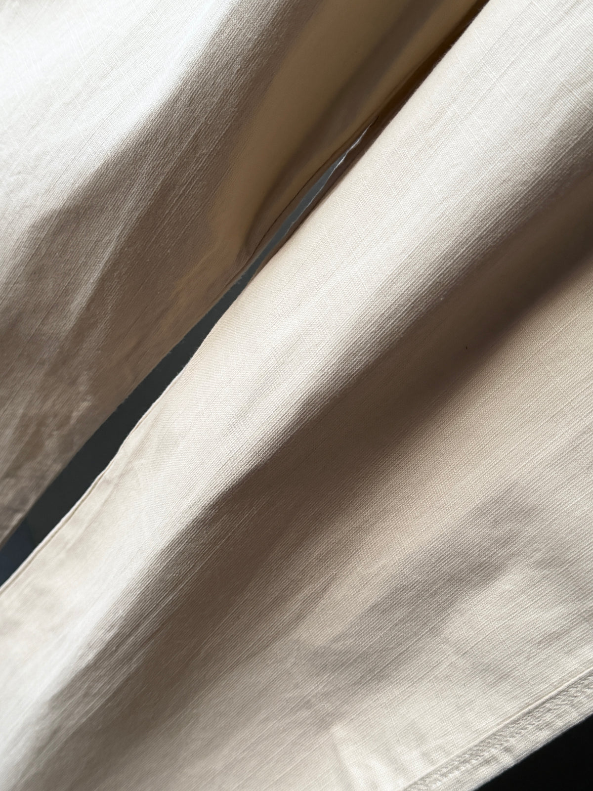 Ivory Cream  Linen Baggy Pants