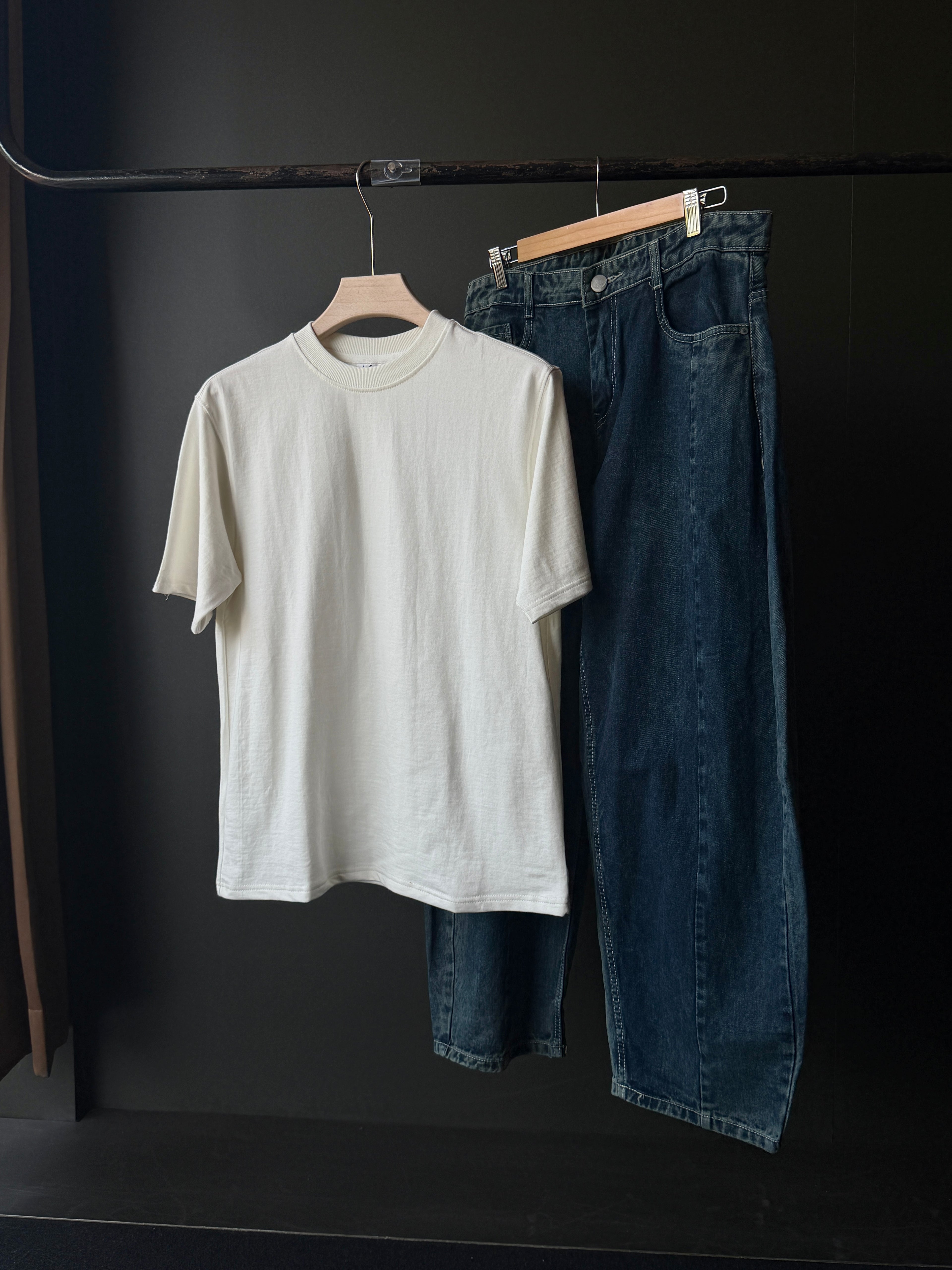 Raw Ivory Streetwear Combo FiveSleeve Tee & barrel Fit Baggy