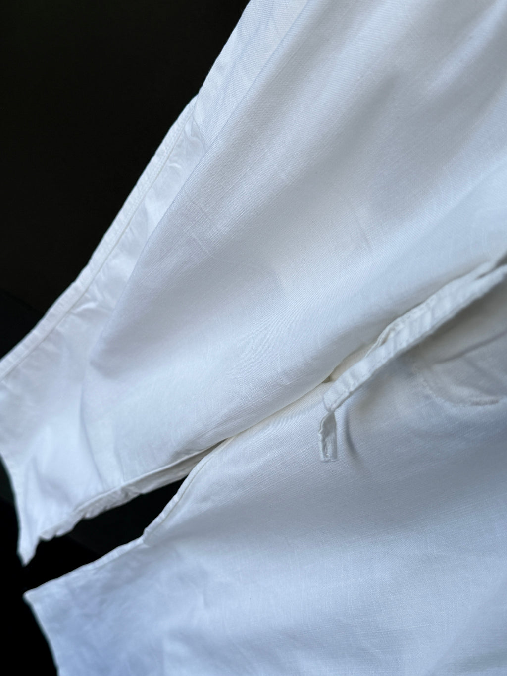 Arctic White Linen Baggy Pants