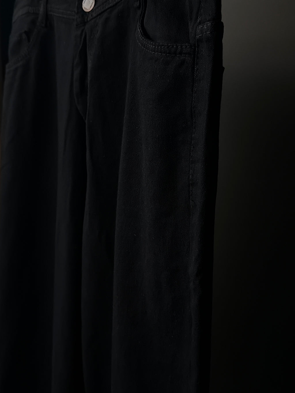 Zyven Solid black Denim     WideLeg Baggy Jn10/7