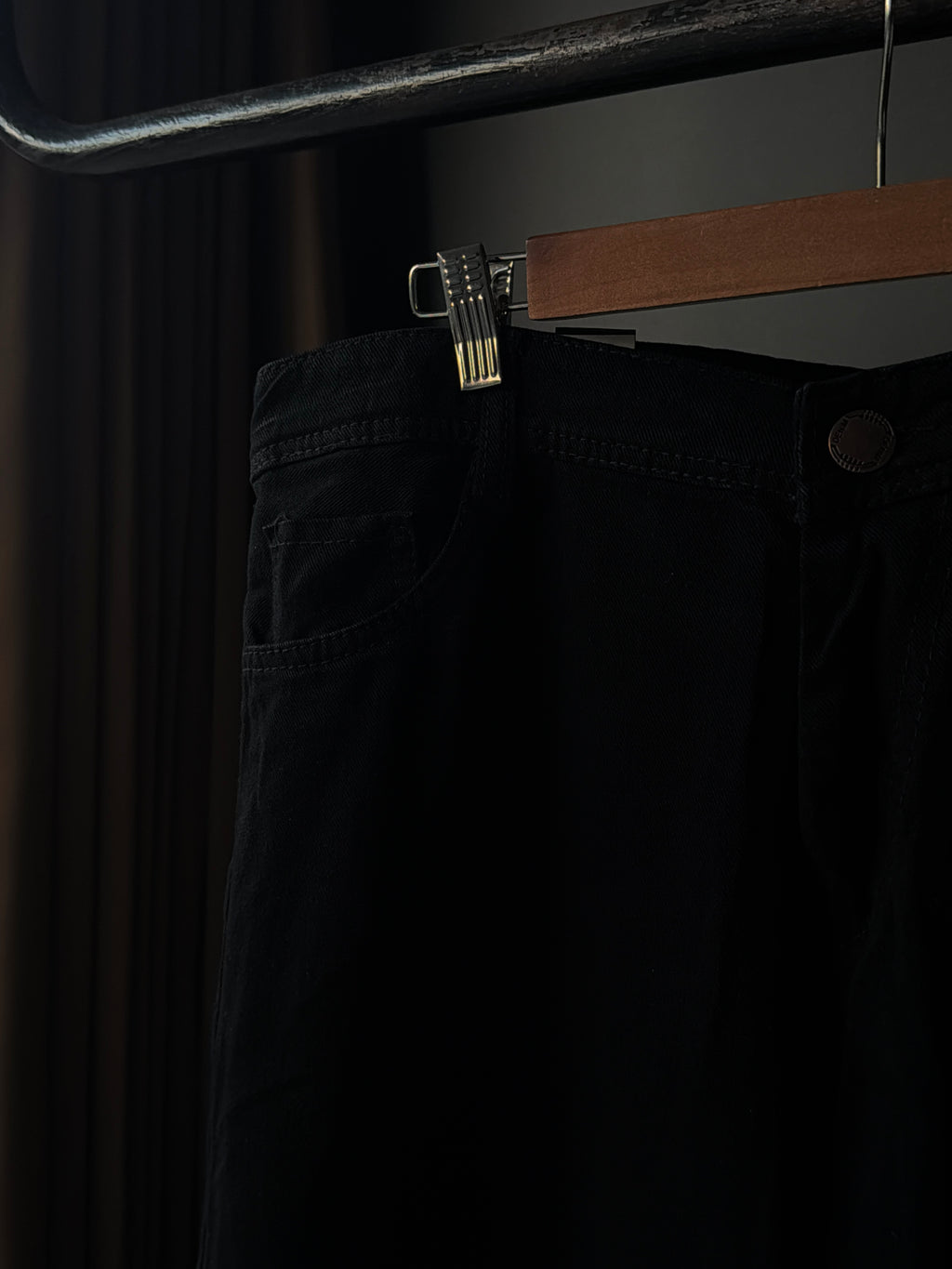 Zyven Solid black Denim     WideLeg Baggy Jn10/7