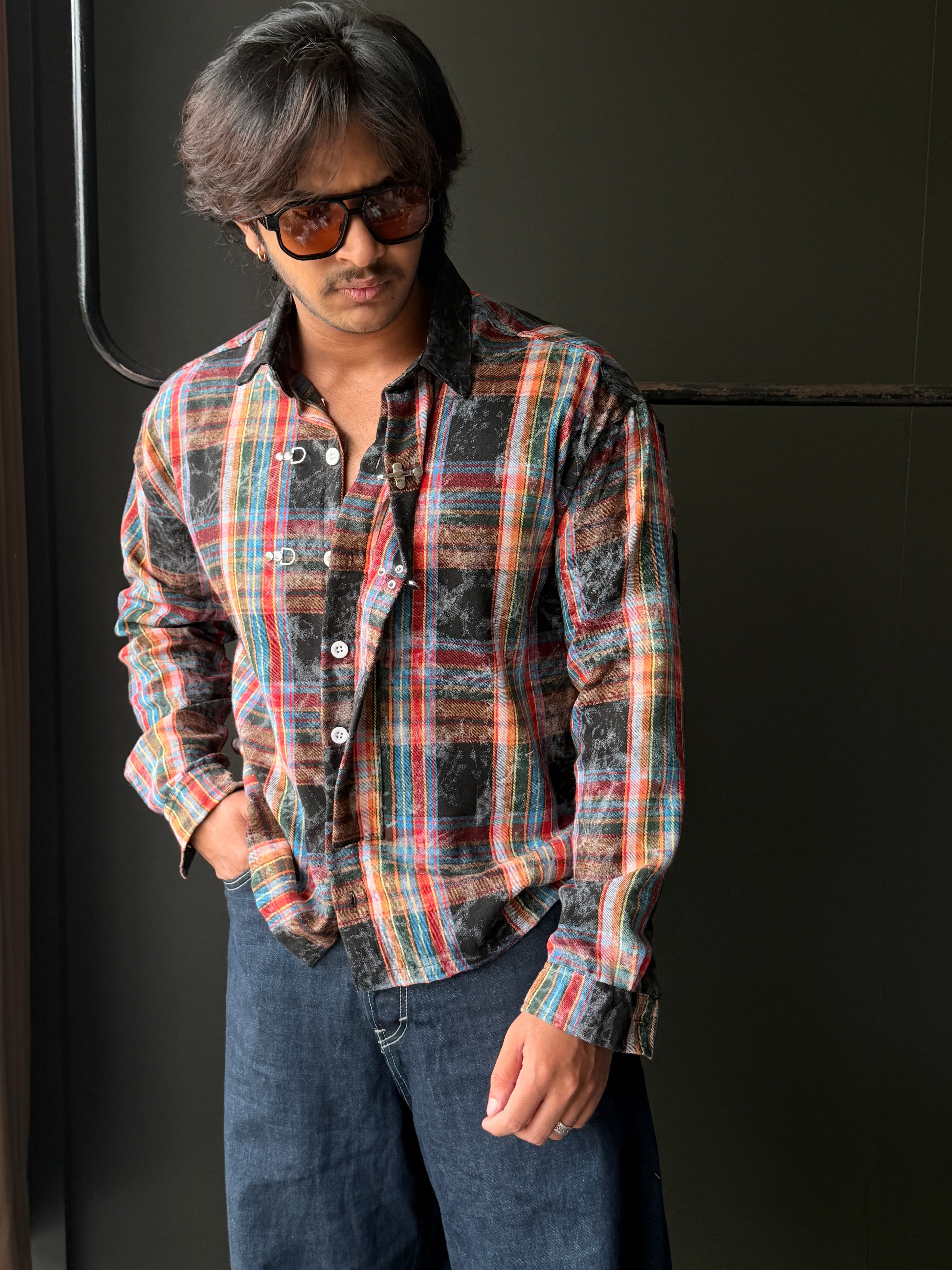 Outlaw Plaid IMP Brush Cotton Fullsleeve Shirt