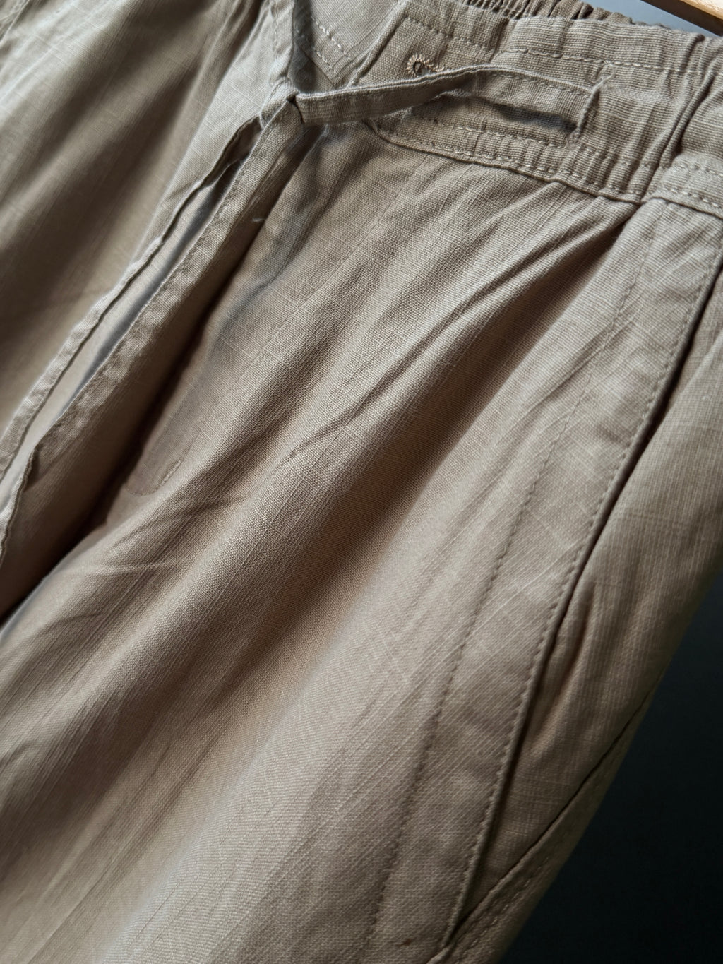 Sandstone Khaki Linen Baggy