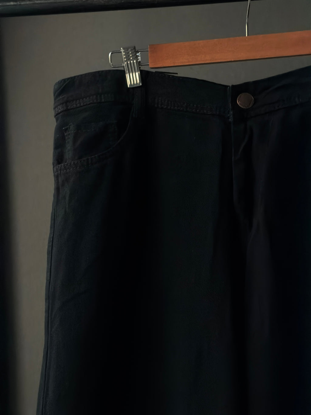 Zyven Solid black Denim     WideLeg Baggy Jn10/7