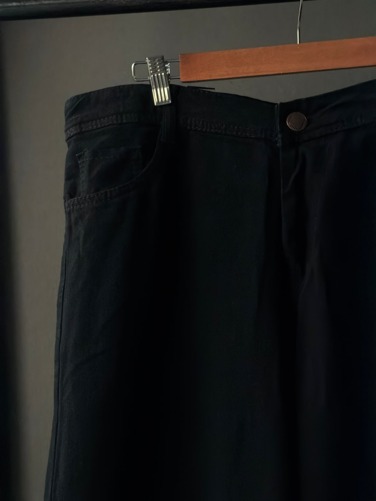 Zyven Solid black Denim     WideLeg Baggy Jn10/7