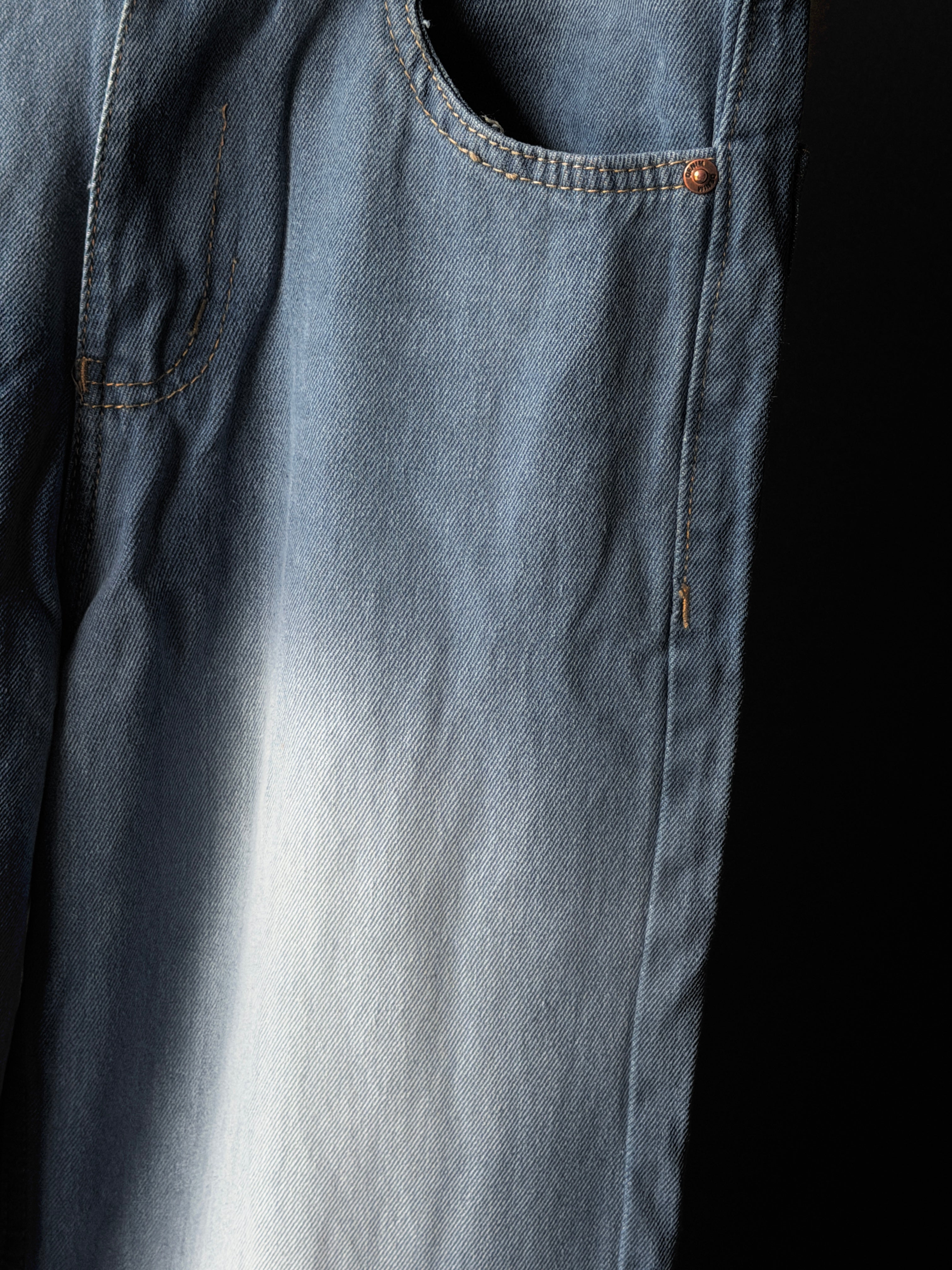 Static Blue WhiskerShaded    Denim WideLeg Baggy Jn8/3