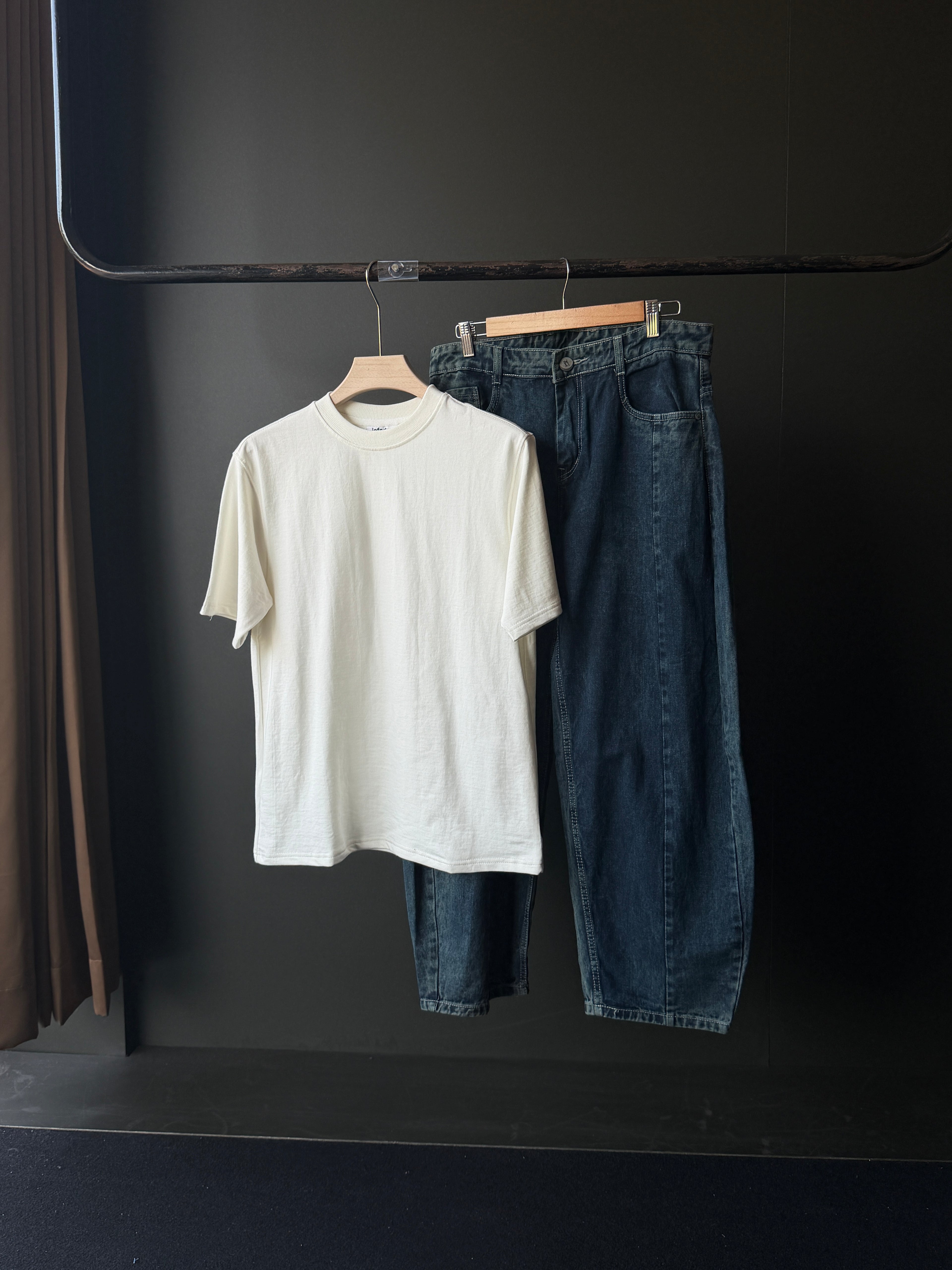 Raw Ivory Streetwear Combo FiveSleeve Tee & barrel Fit Baggy
