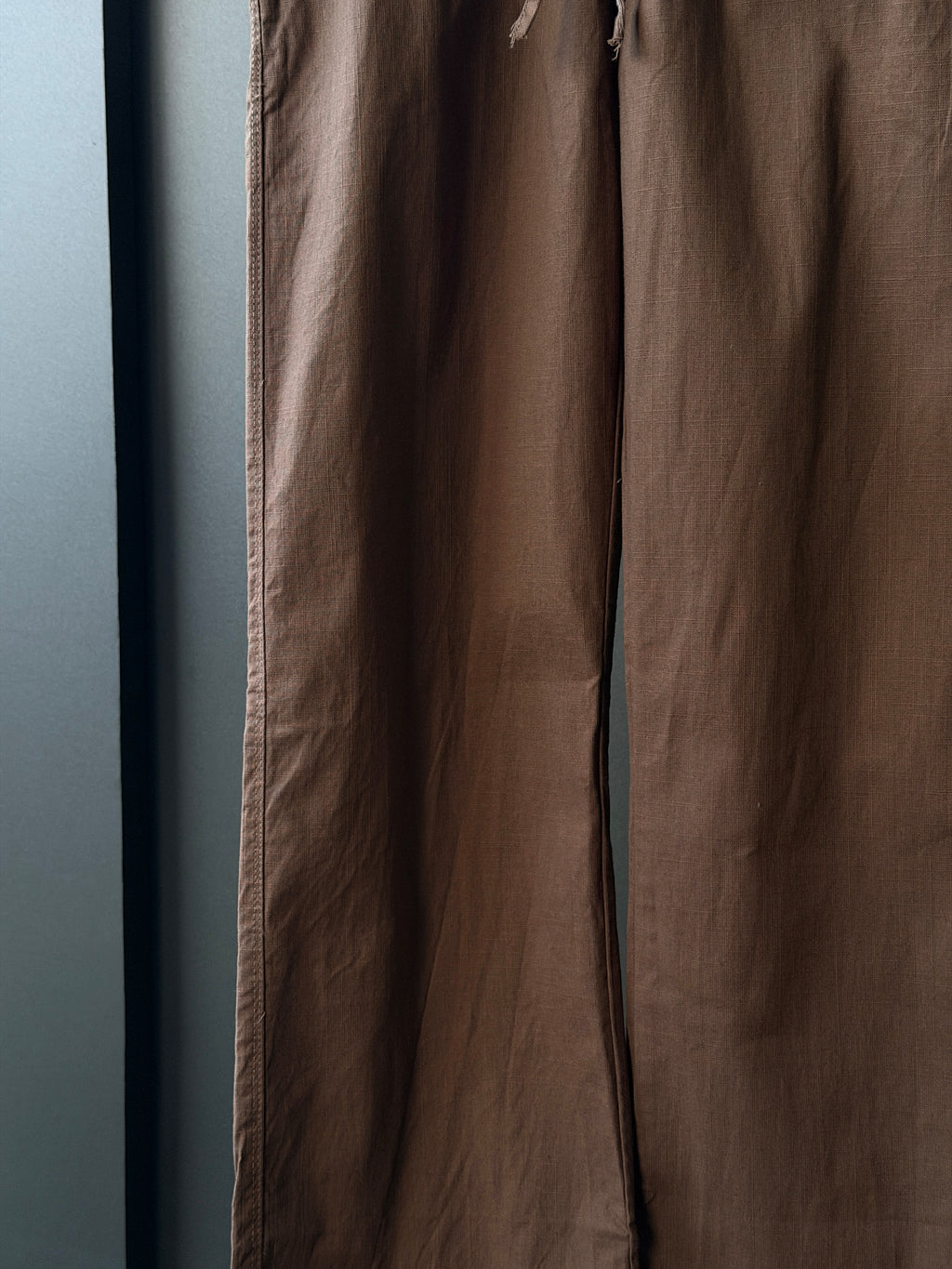 Earthwood Brown  Linen Baggy
Pants