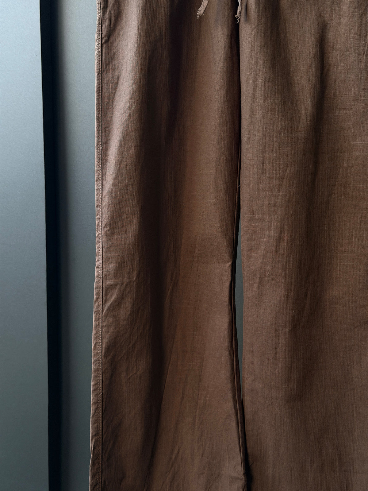 Earthwood Brown  Linen Baggy
Pants