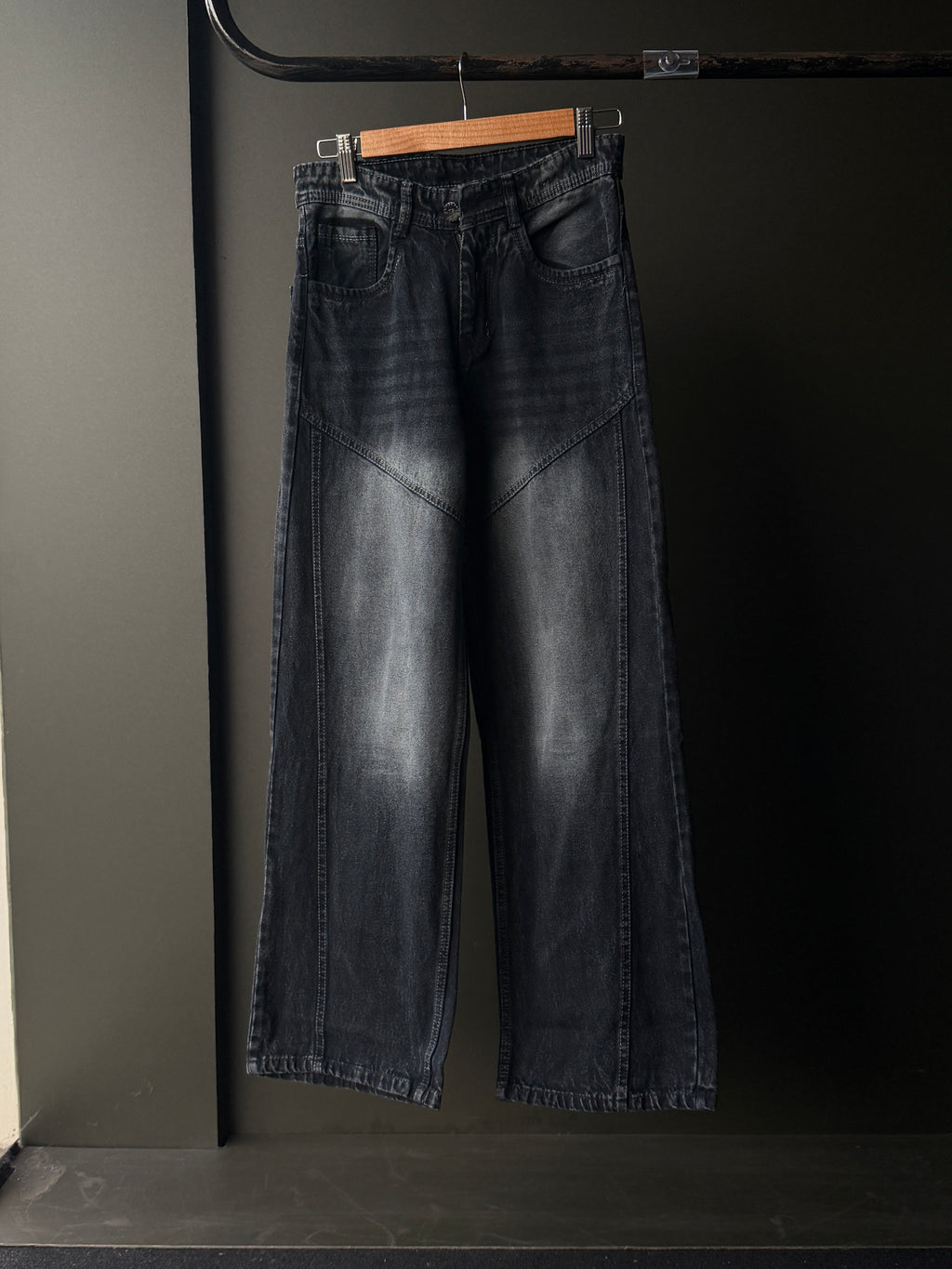 Coalframe Heavy Washed Panel Denim WideLeg Baggy Jn13/1