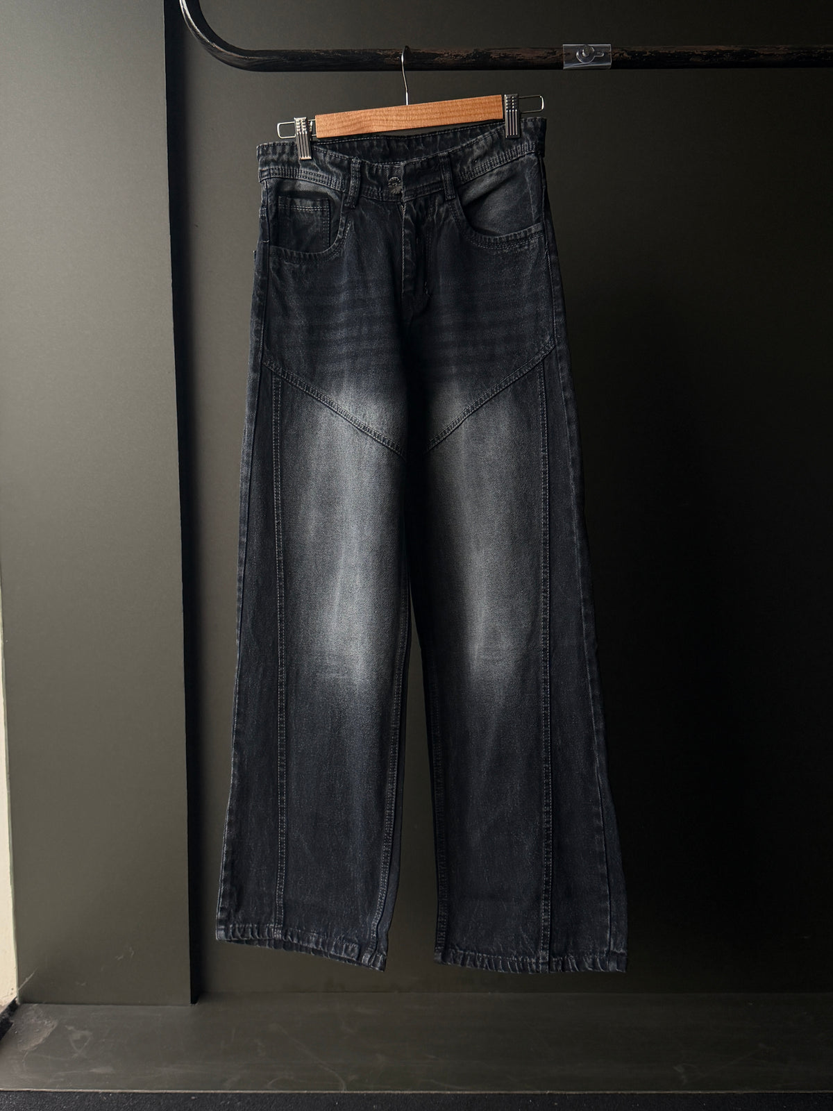 Coalframe Heavy Washed Panel Denim WideLeg Baggy Jn13/1