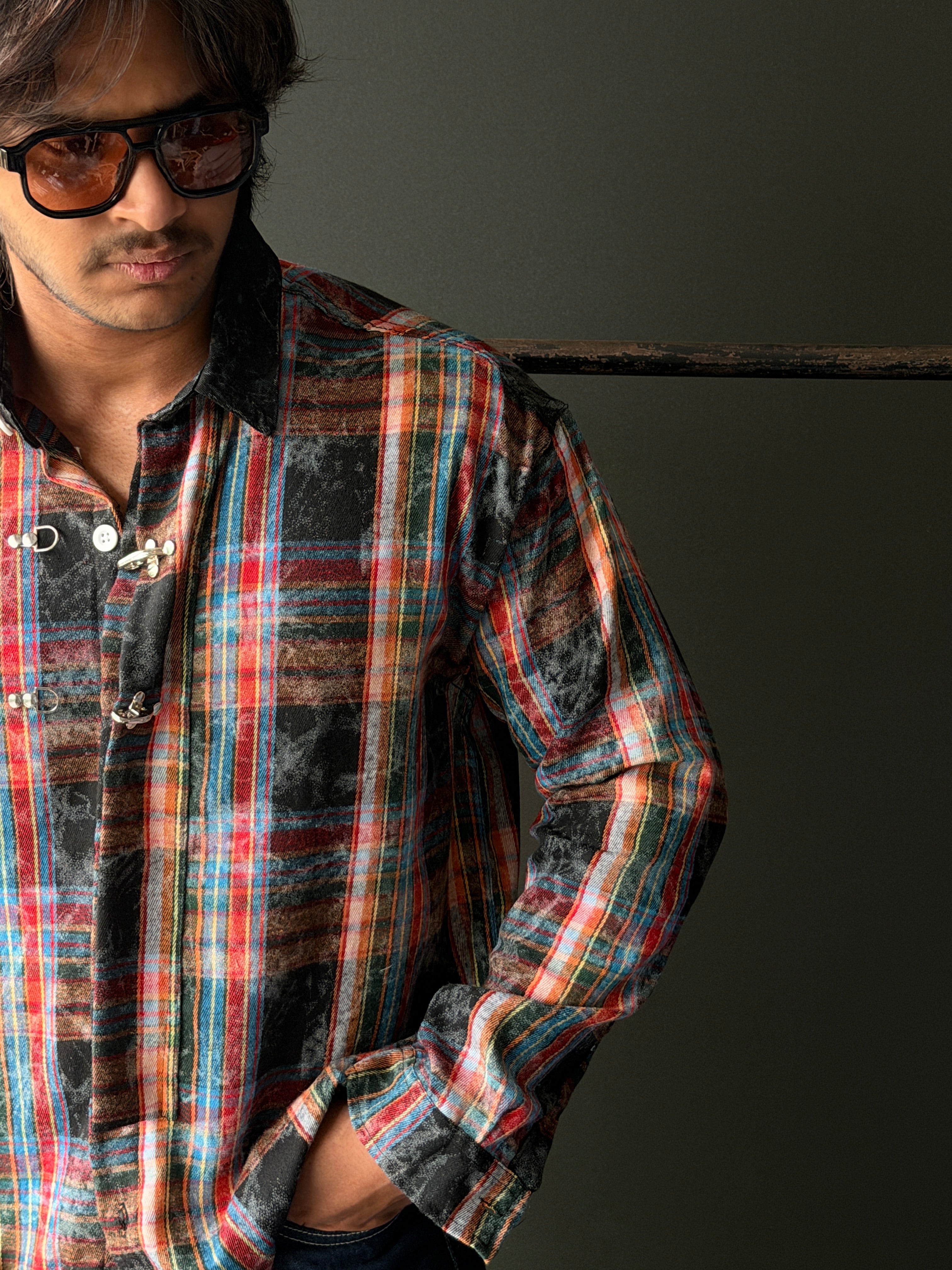Outlaw Plaid IMP Brush Cotton Fullsleeve Shirt