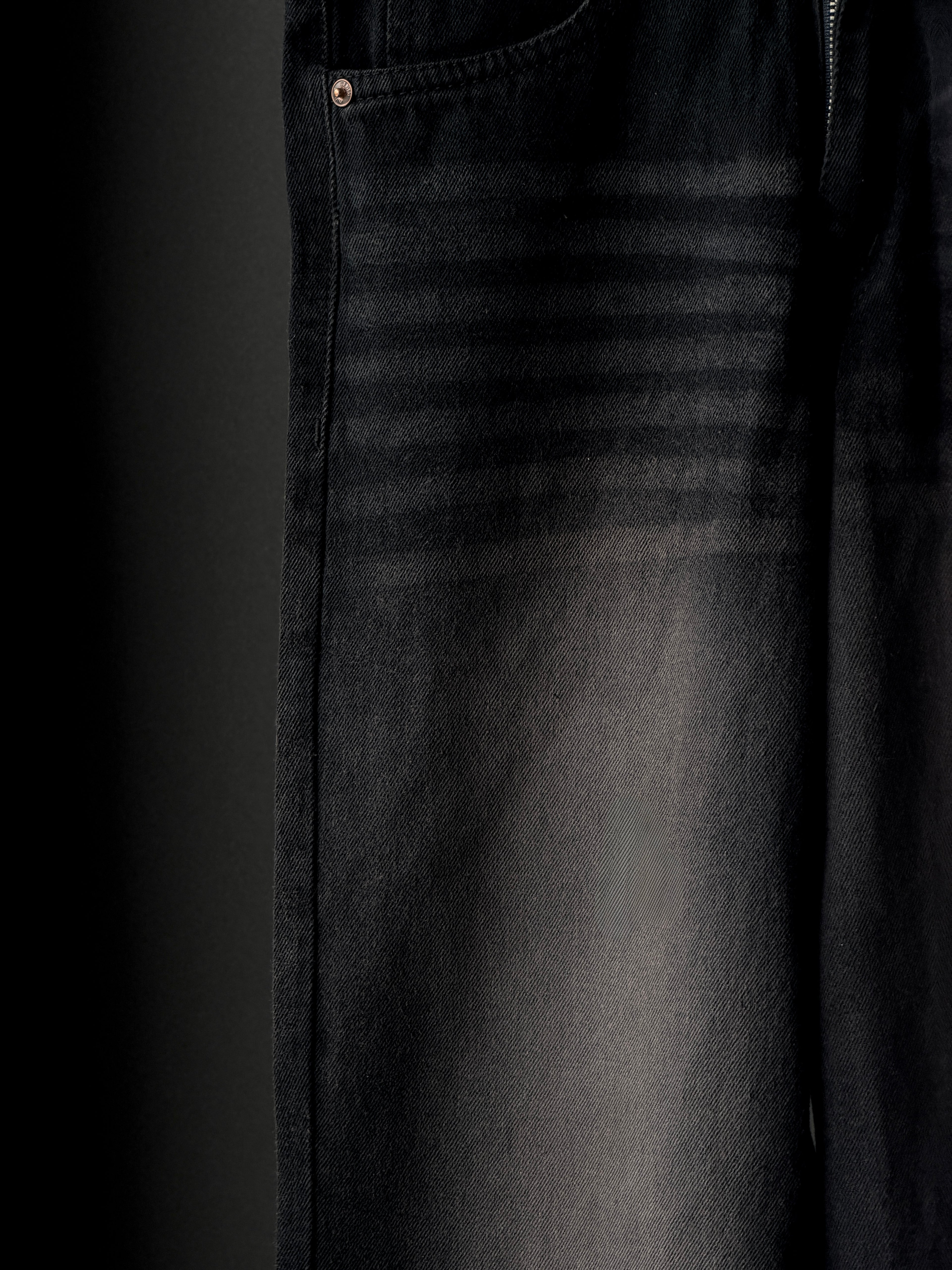 Black Sector Whisker Shaded                  Denim WideLeg Baggy Jn8/2