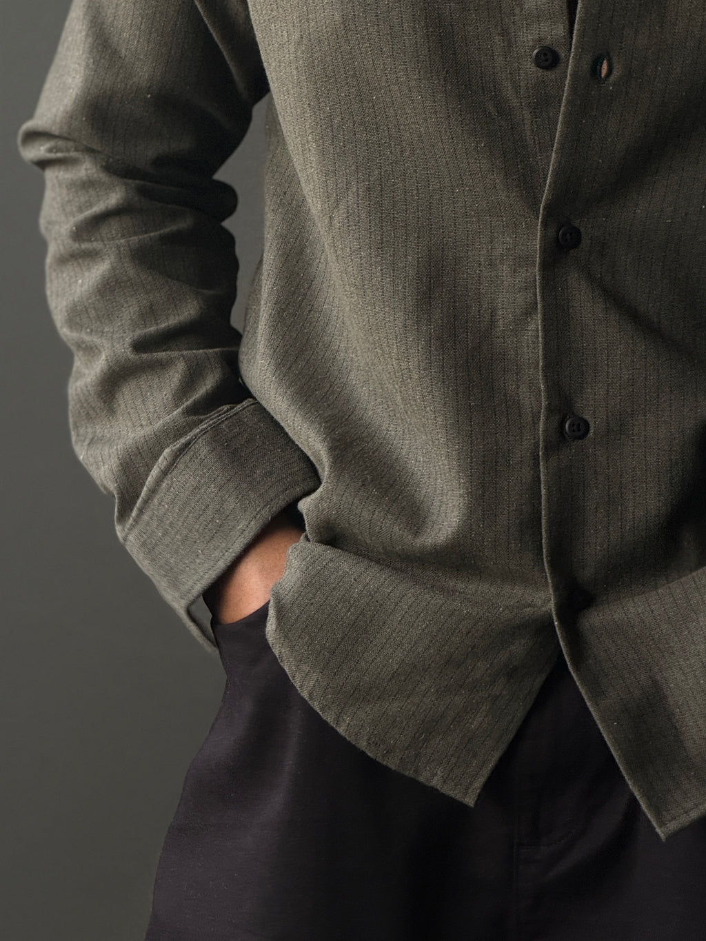 Olive Dusk – Classic Stripe FullSleeve Shirt