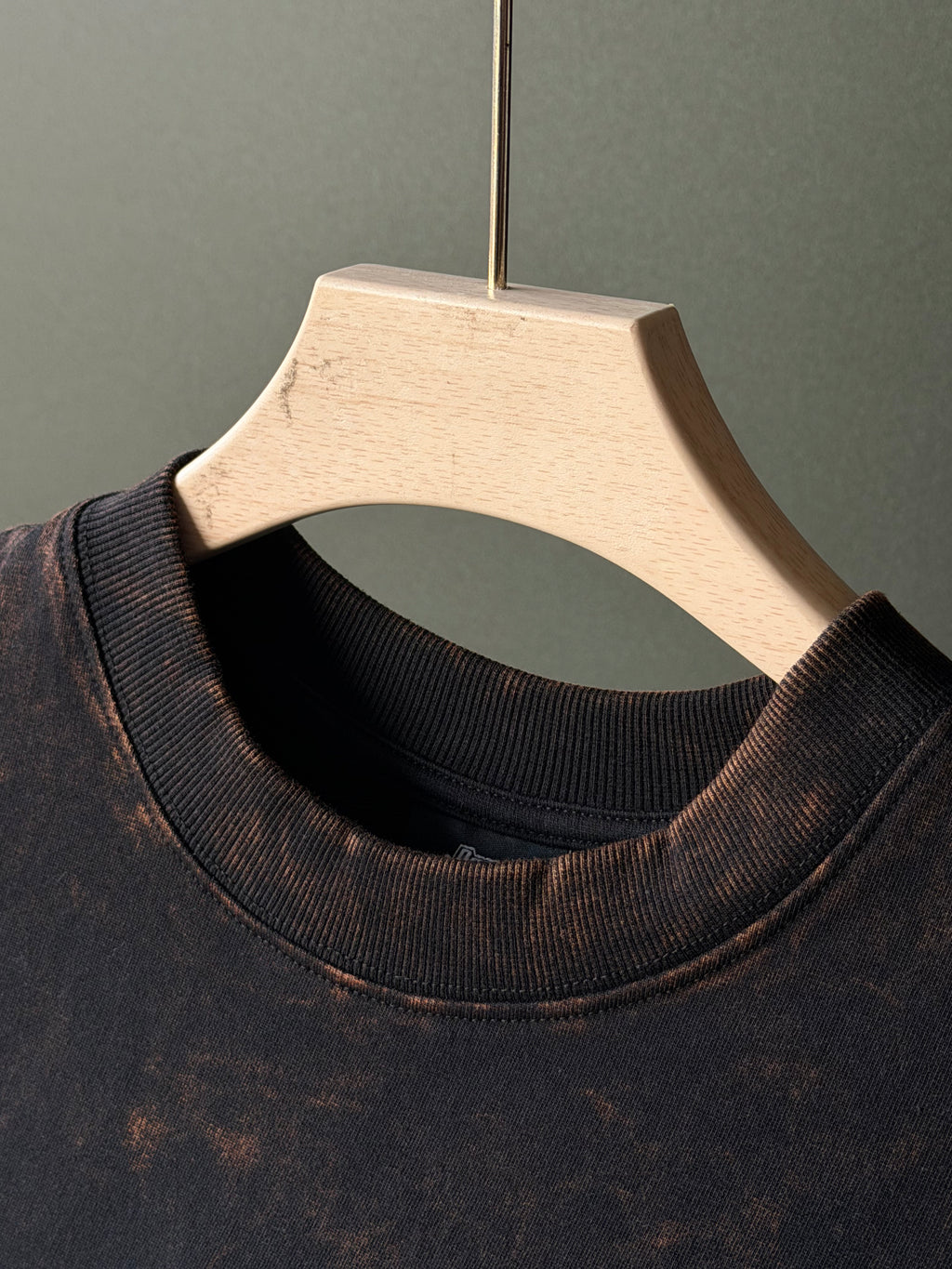BROWNACIDTS Acid Wash Five-Sleeve Tee
