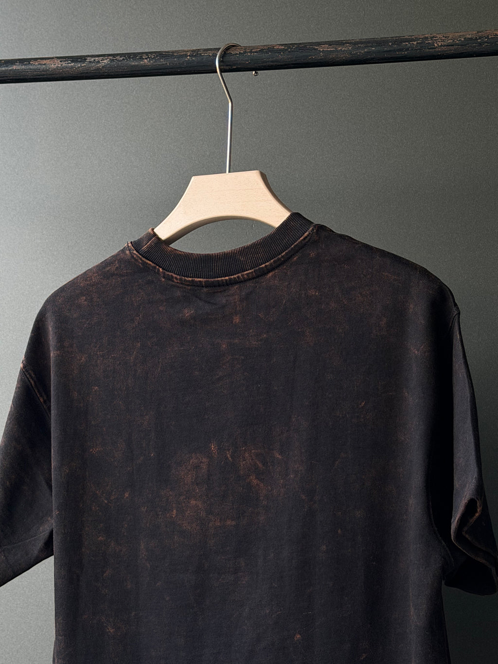 BROWNACIDTS Acid Wash Five-Sleeve Tee