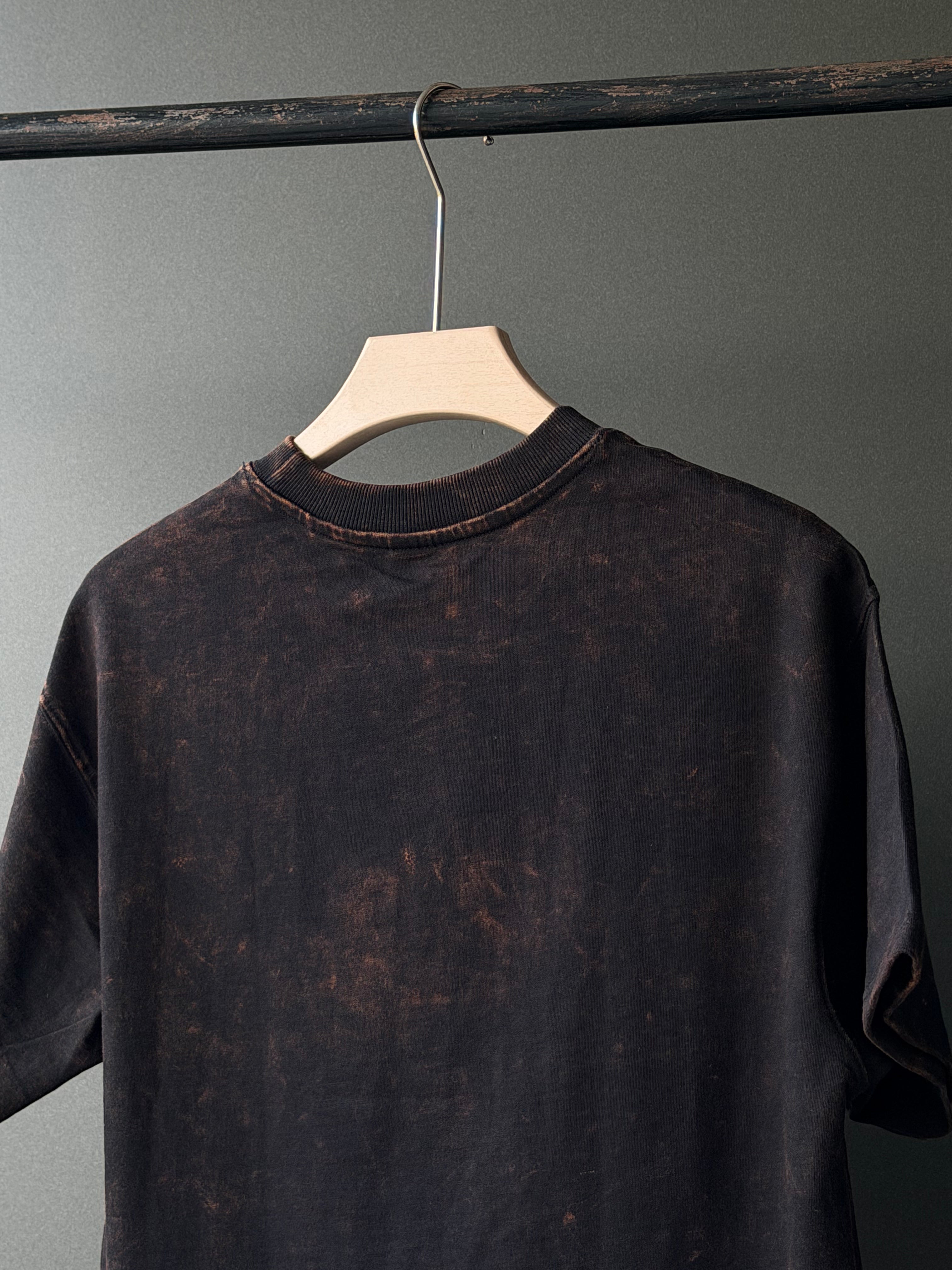 BROWNACIDTS Acid Wash Five-Sleeve Tee
