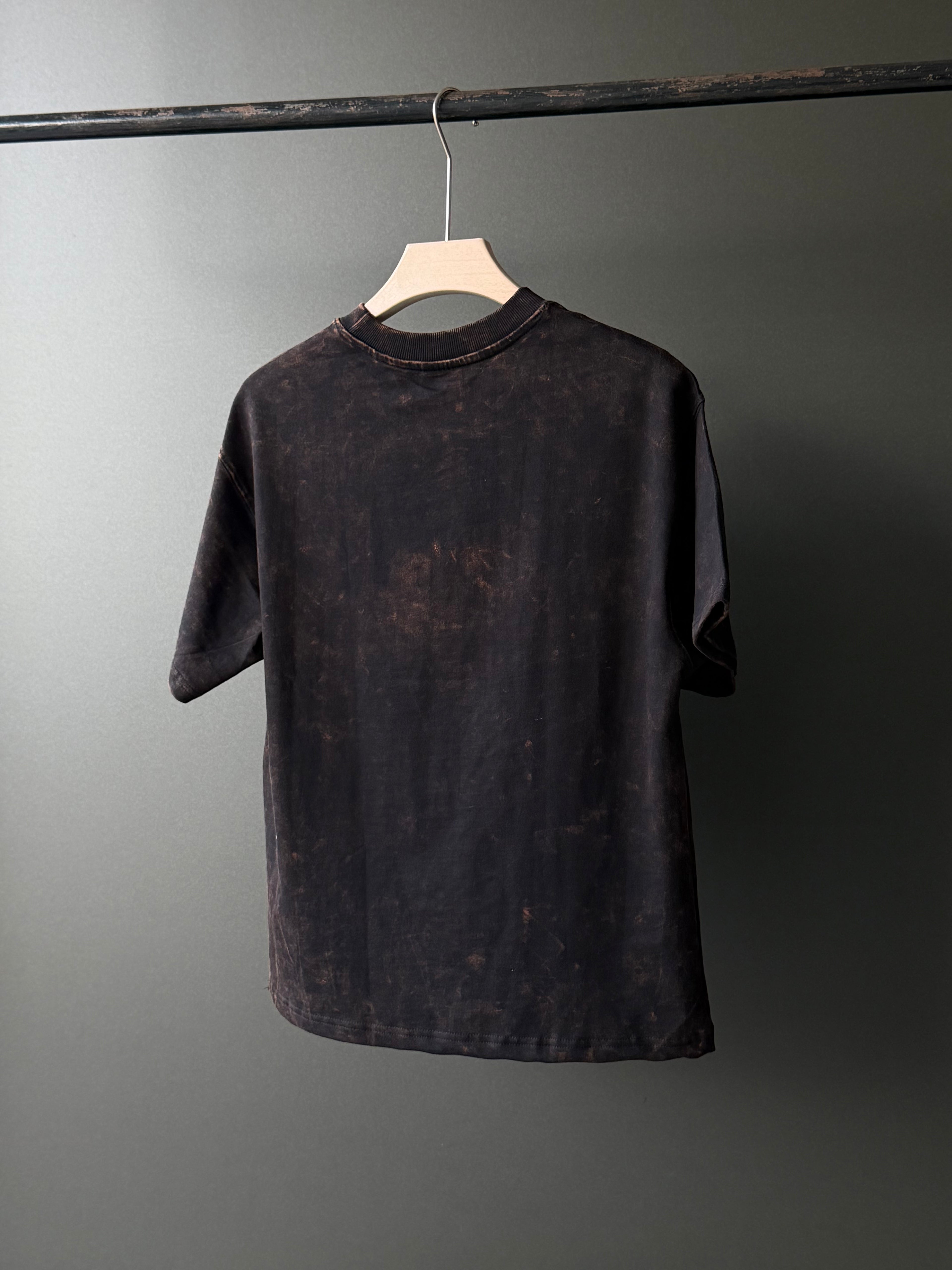 BROWNACIDTS Acid Wash Five-Sleeve Tee