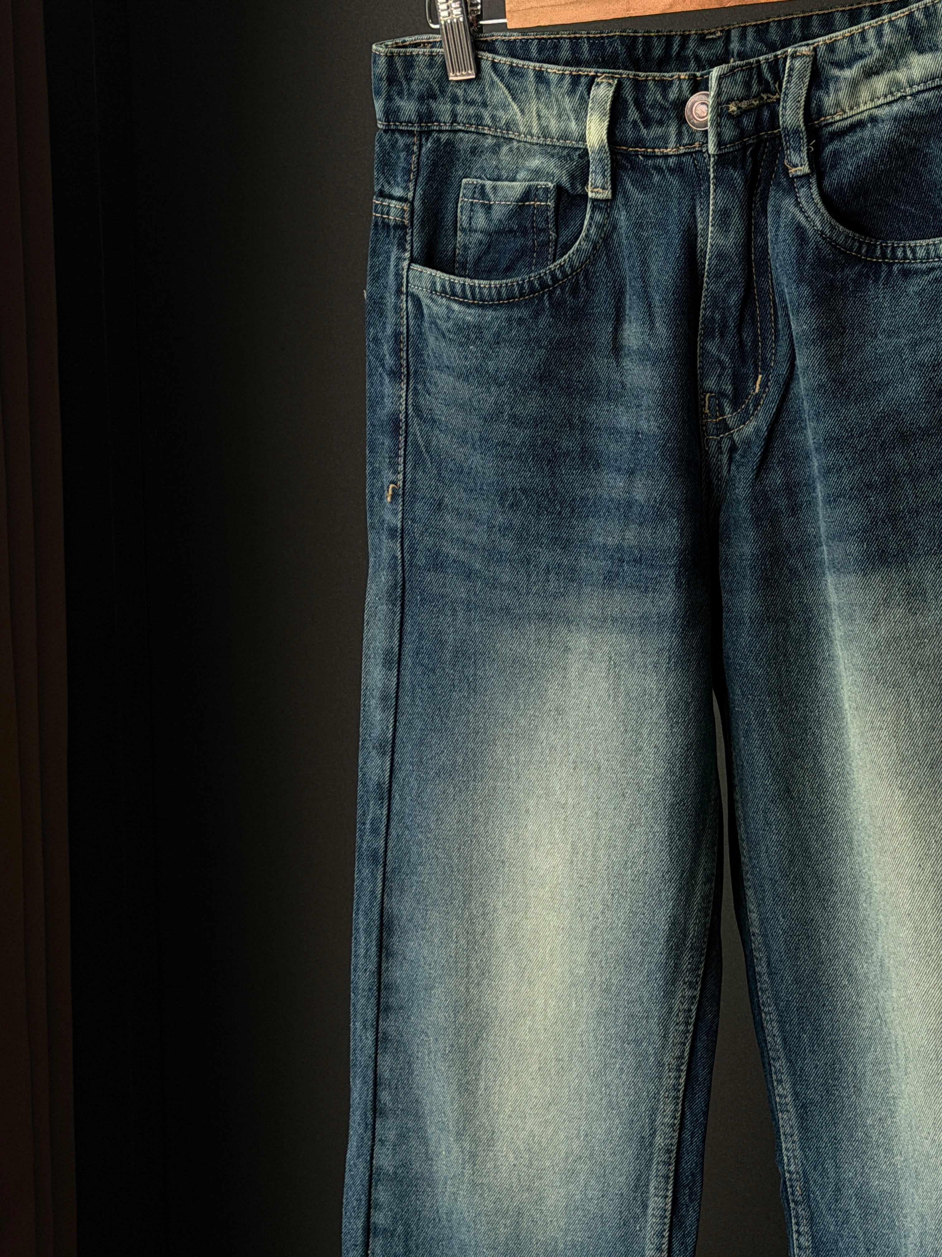 Rogue Indigo Whisker Shaded Denim WideLeg Baggy Jn8/1