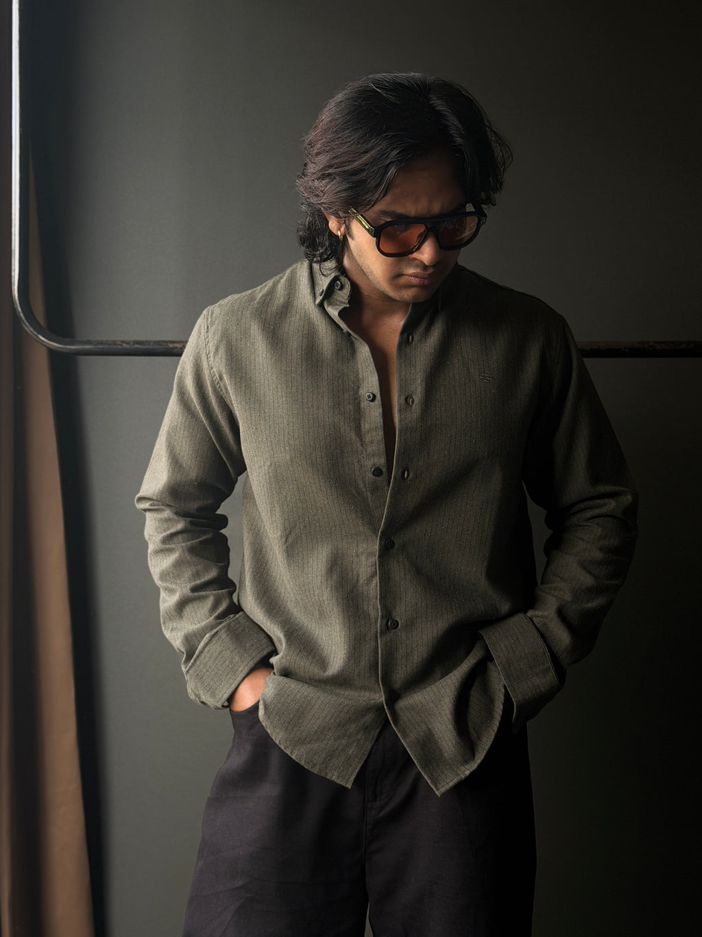 Olive Dusk – Classic Stripe FullSleeve Shirt