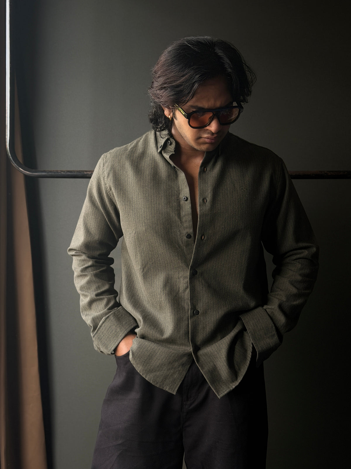 Olive Dusk – Classic Stripe FullSleeve Shirt