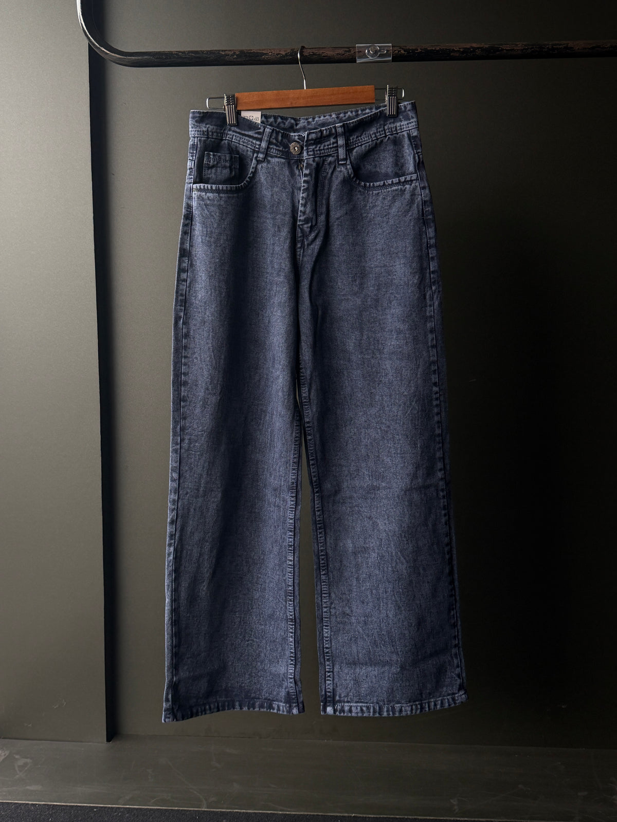 Indigo Wreck Washed Denim WideLeg Baggy Jn12/3