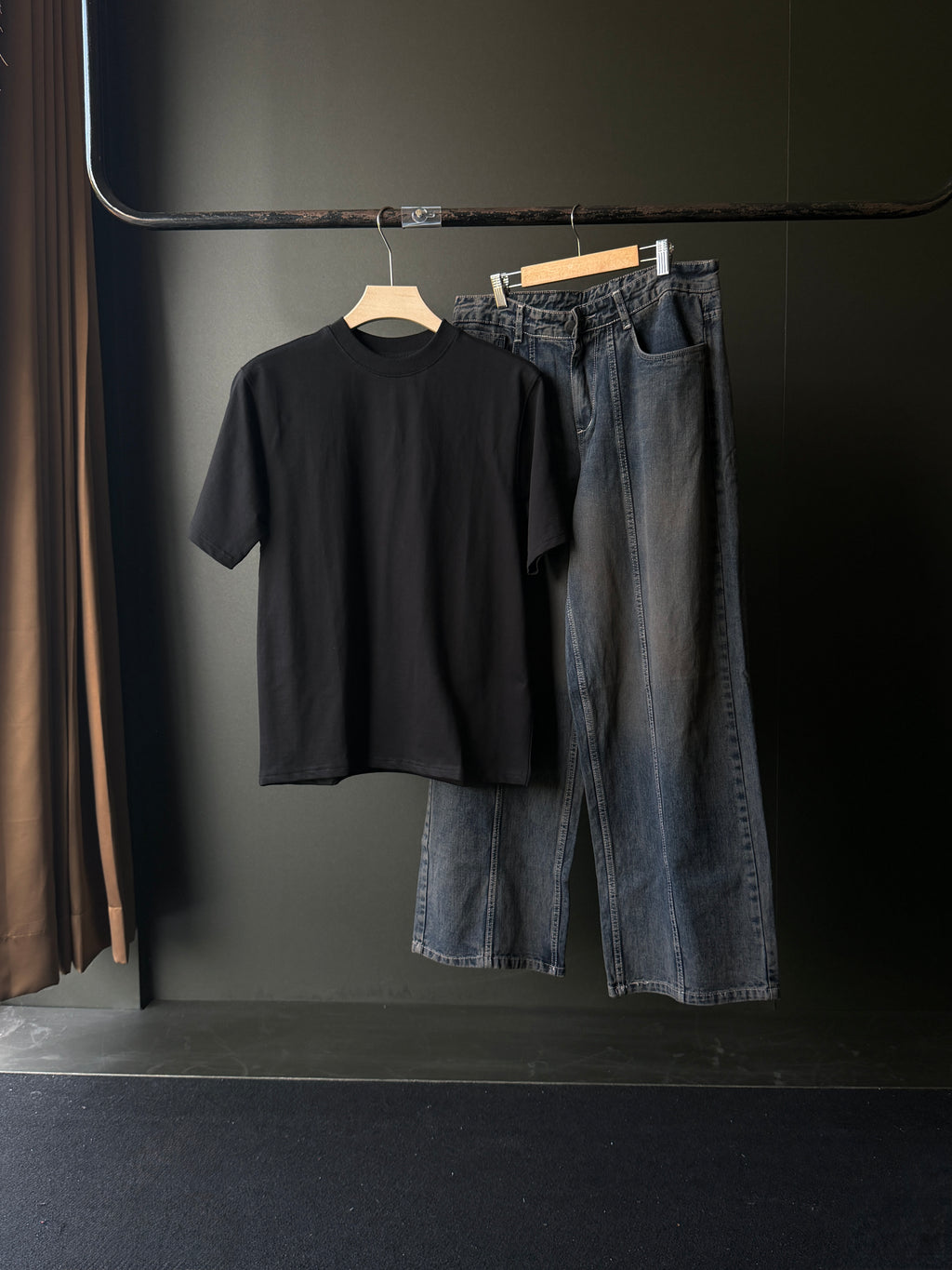 Black Forge Streetwear Combo FiveSleeve Tee & barrel baggy