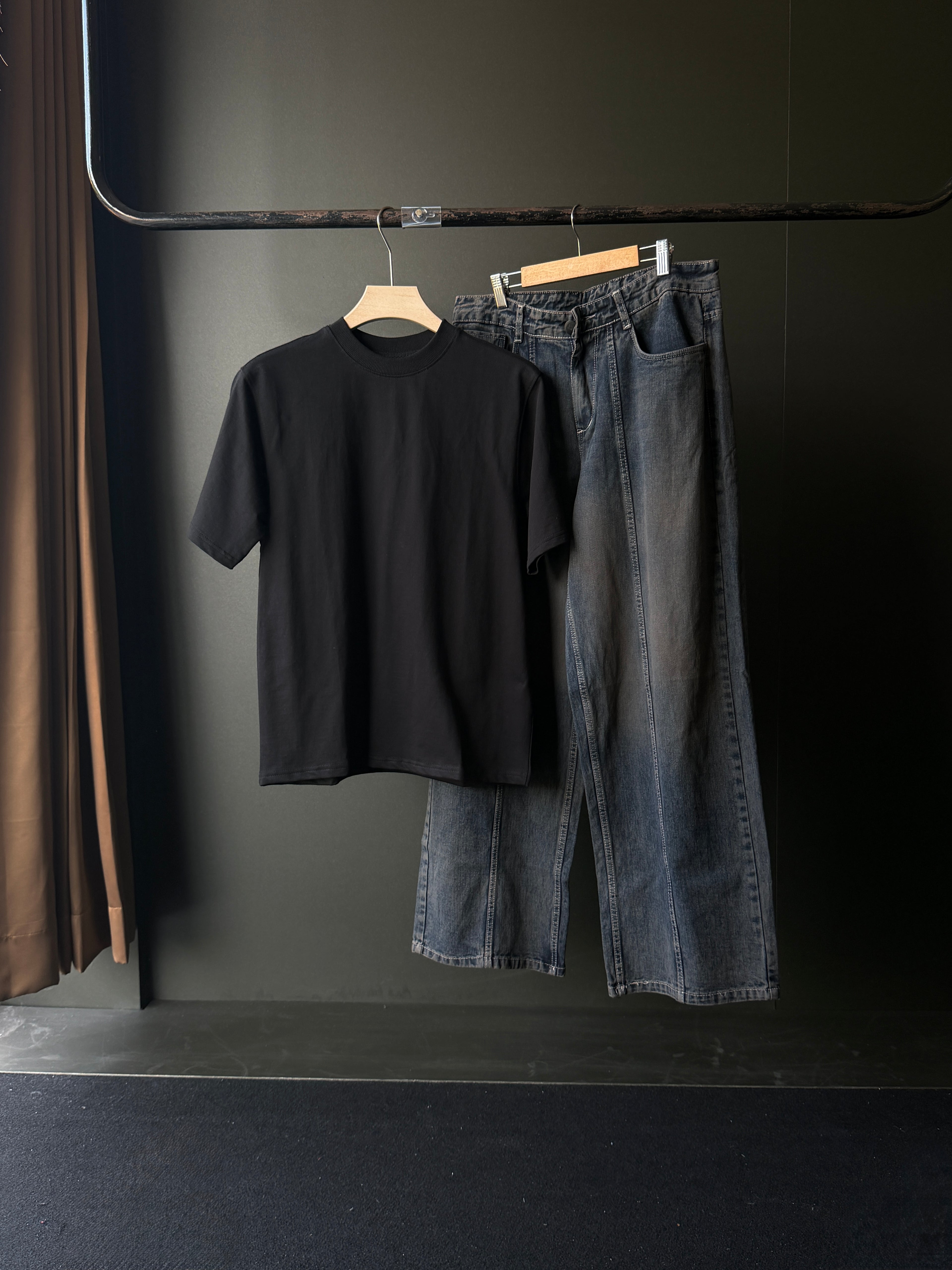 Black Forge Streetwear Combo FiveSleeve Tee & barrel baggy